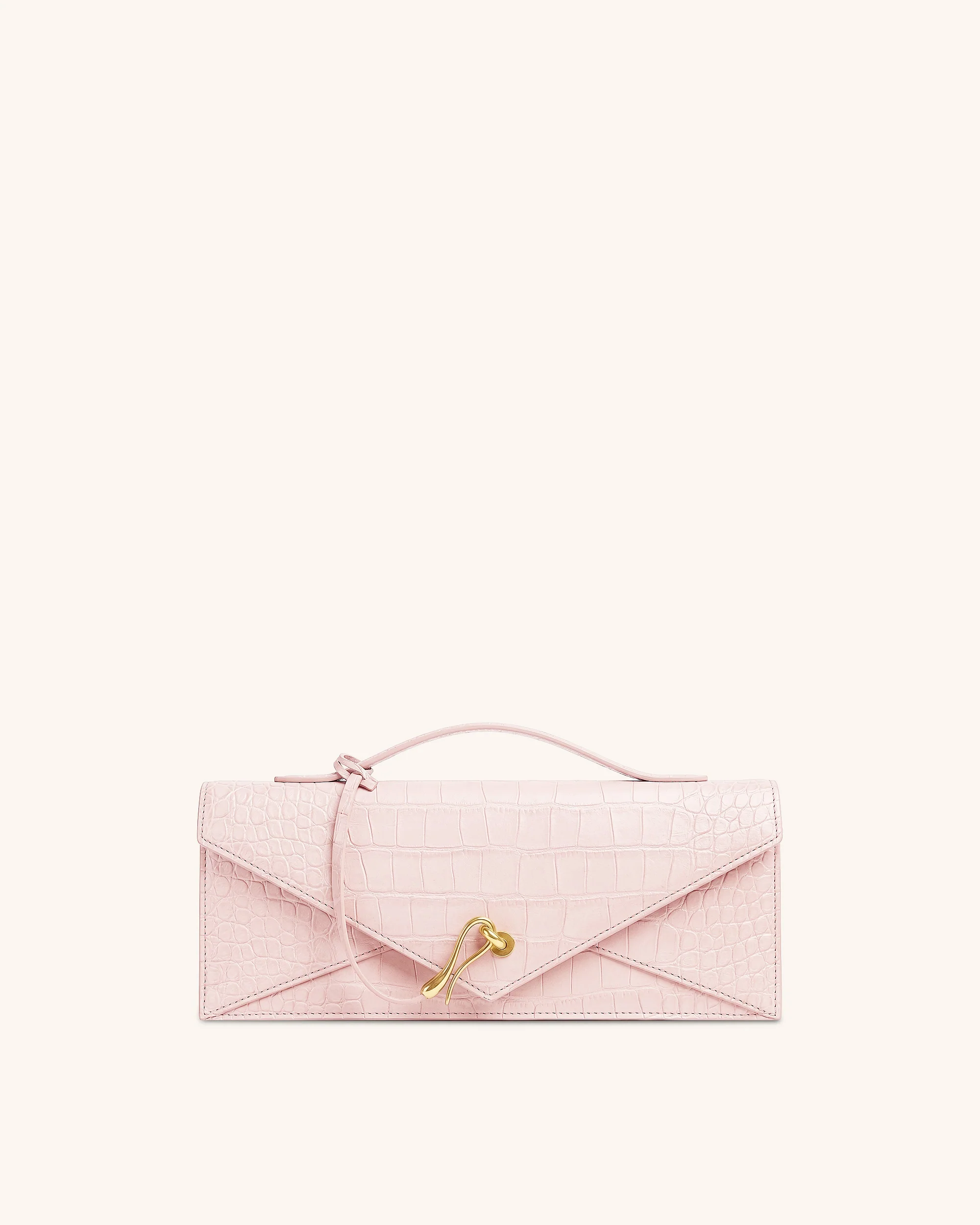 Celeste Envelope Top Handle Bag - Pink Croc