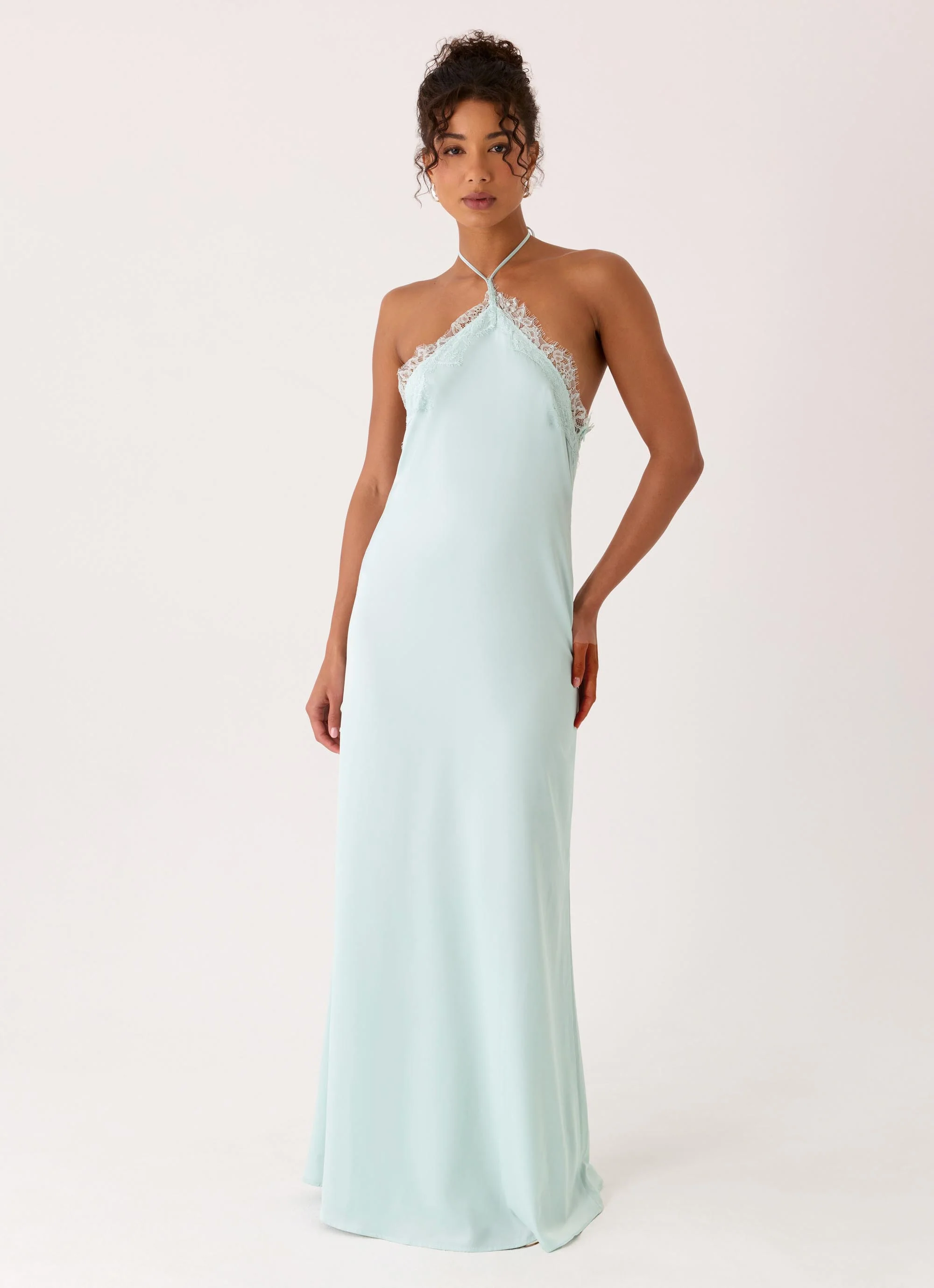 Samaria Halter Maxi Dress - Aqua