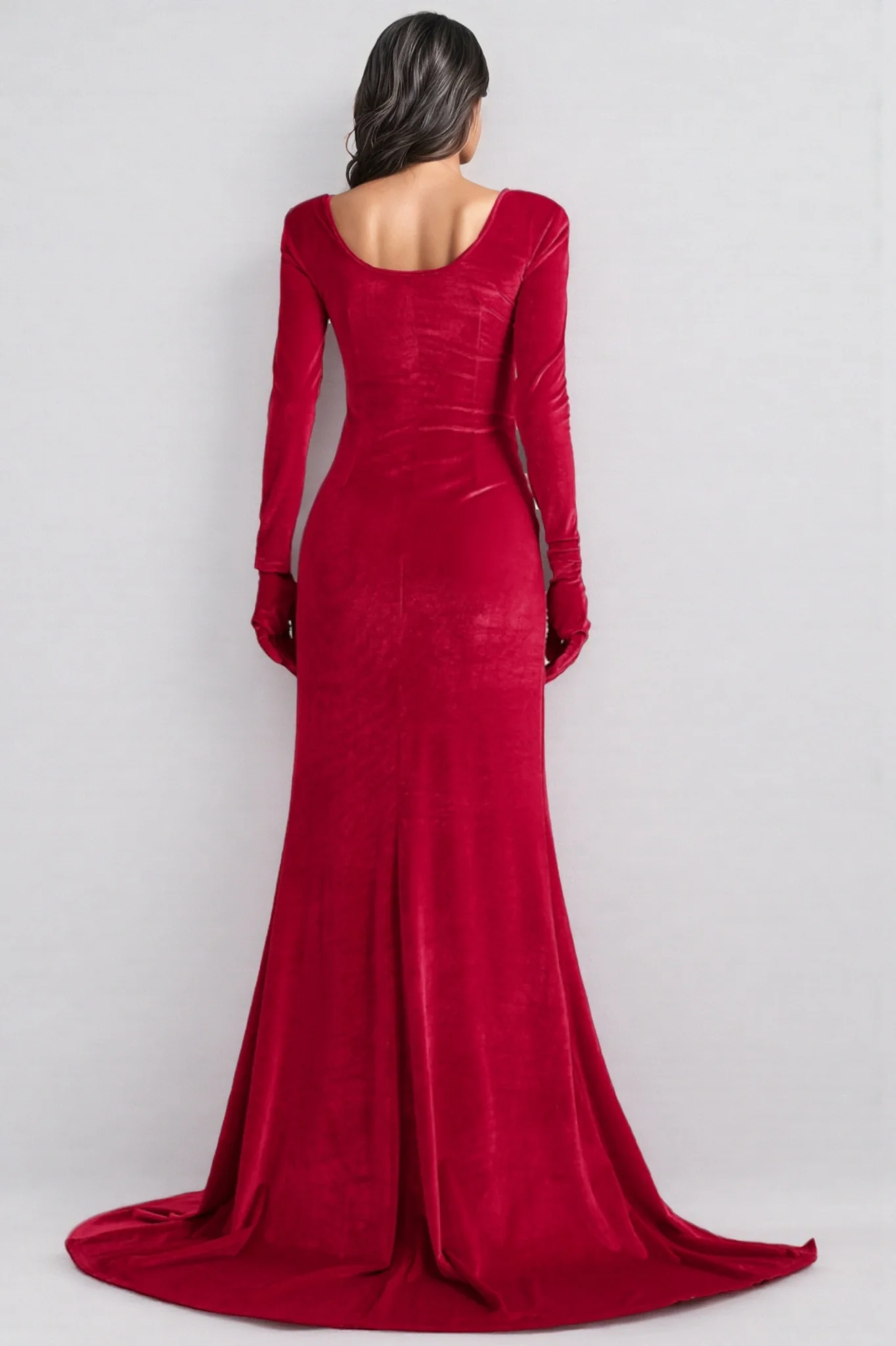 Jenny Red High Waisted Glove Maxi Dress