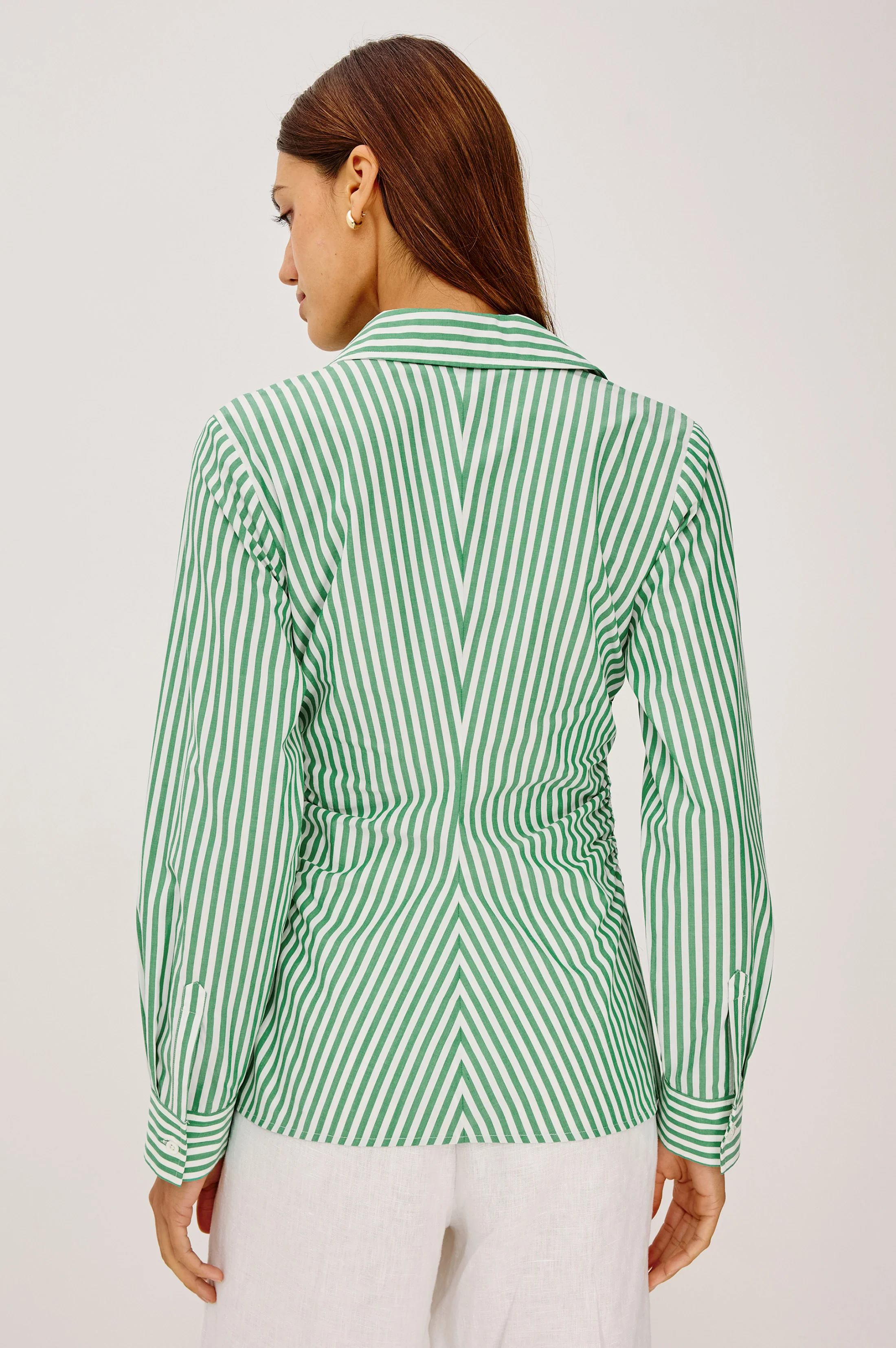 Carayln Shirt - Emerald Stripe