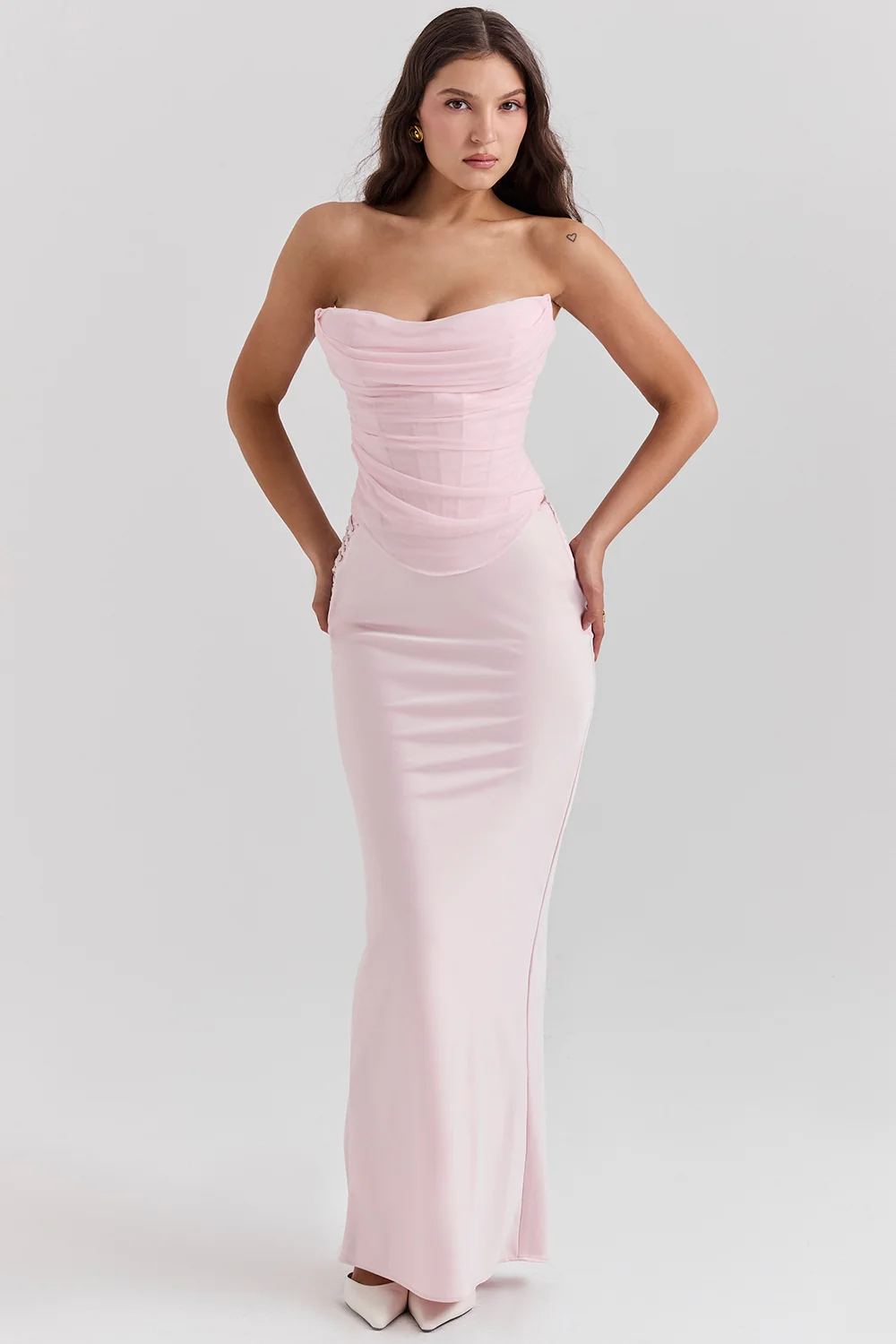 Ballerina Pink Satin Maxi Skirt
