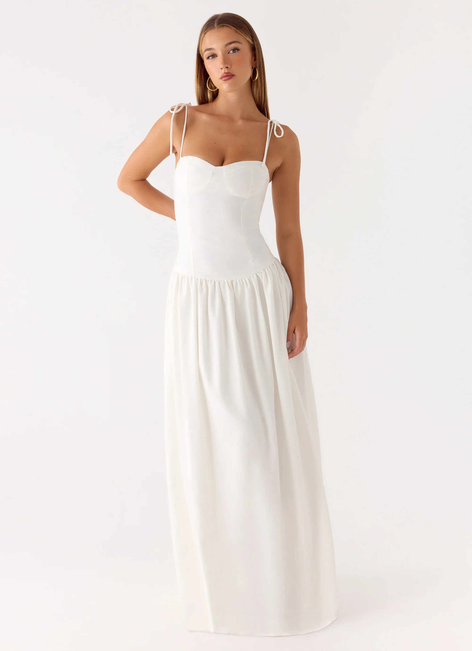 Giovanna Linen Maxi Dress - White