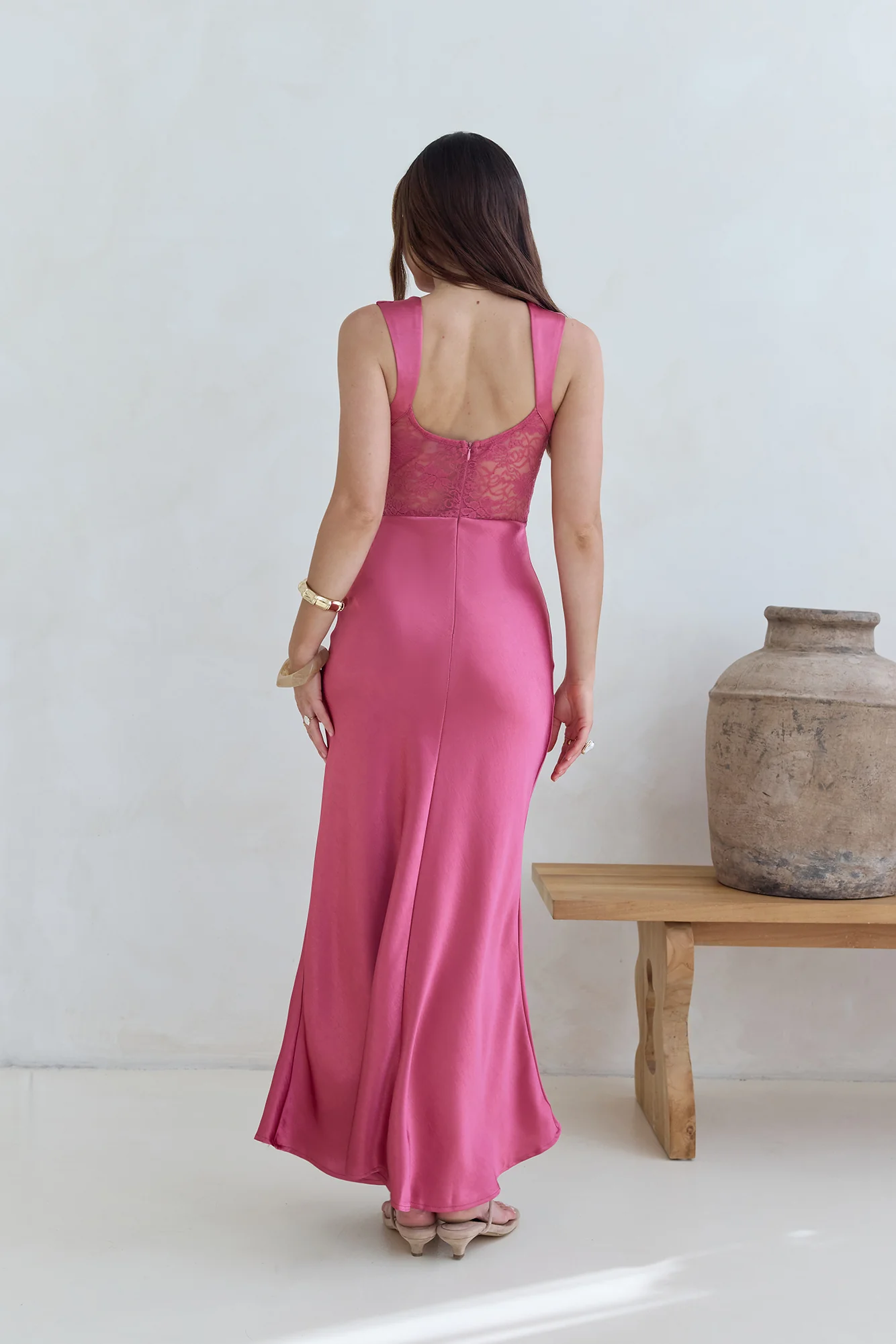 Milos Nights Midi Dress Rose - luluinthesky