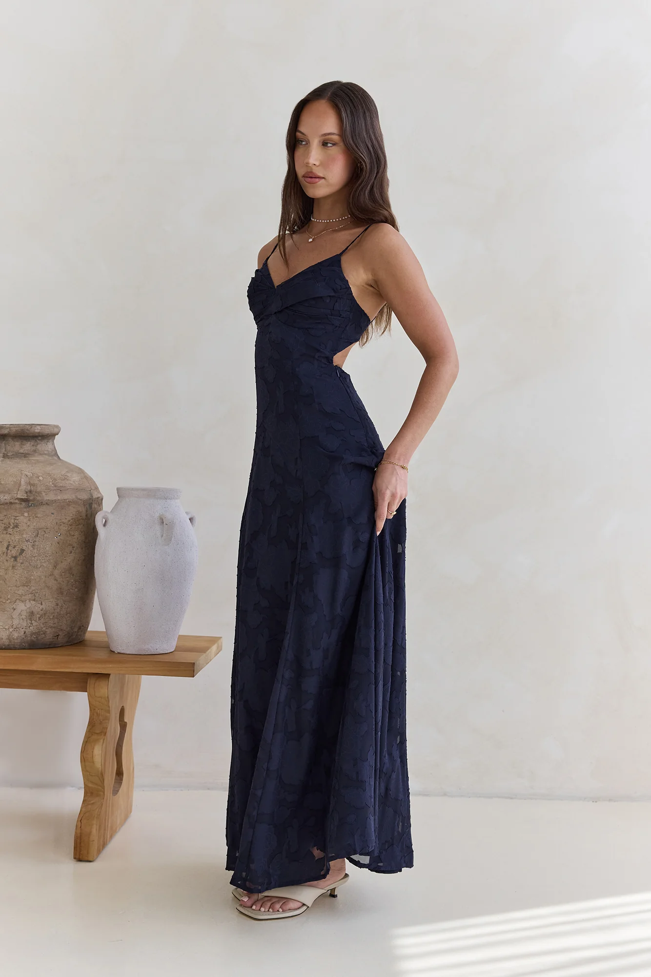 Lost In The Skies Maxi Dress Navy - luluinthesky