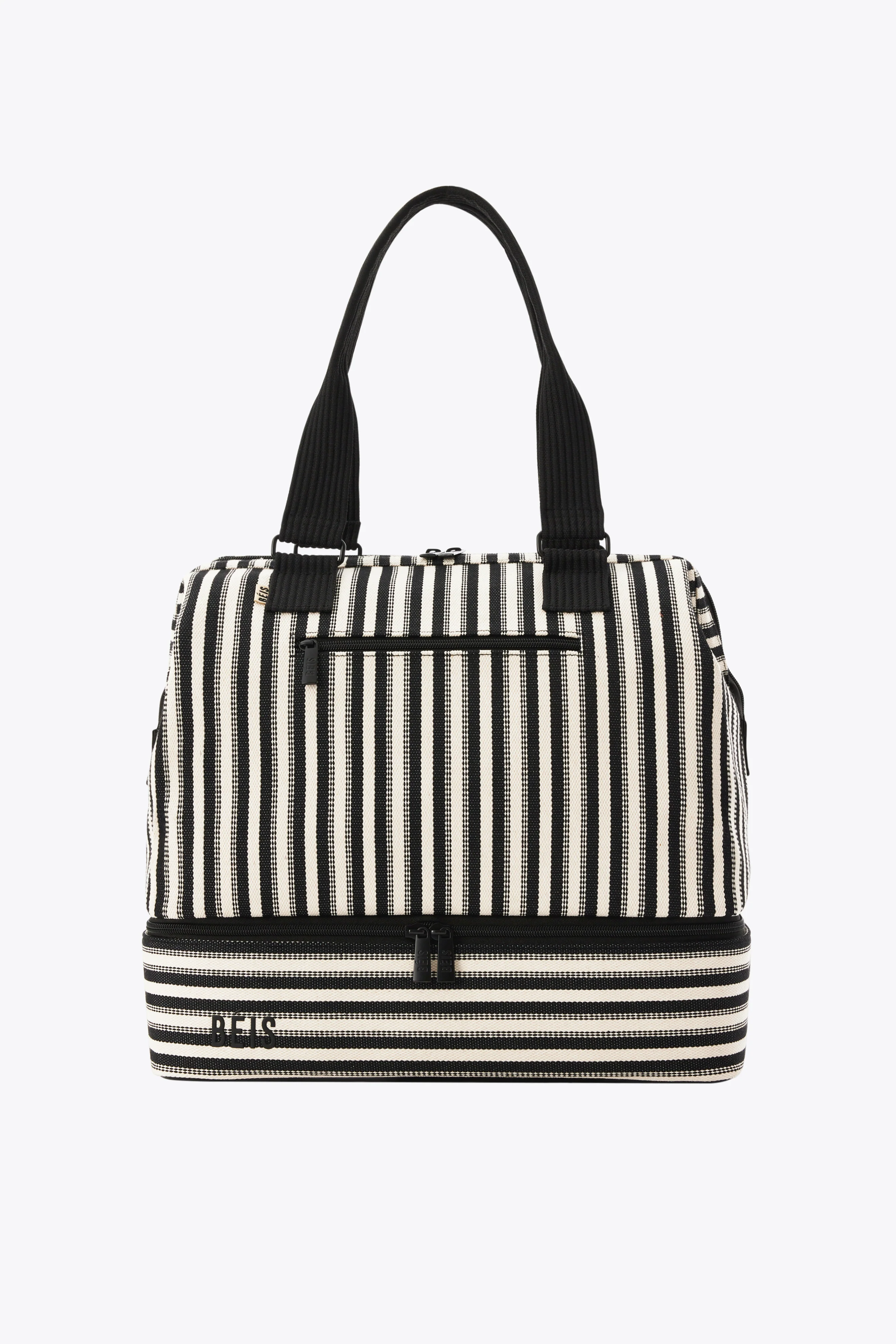 BEIS 'The Mini Weekender in Black Stripe