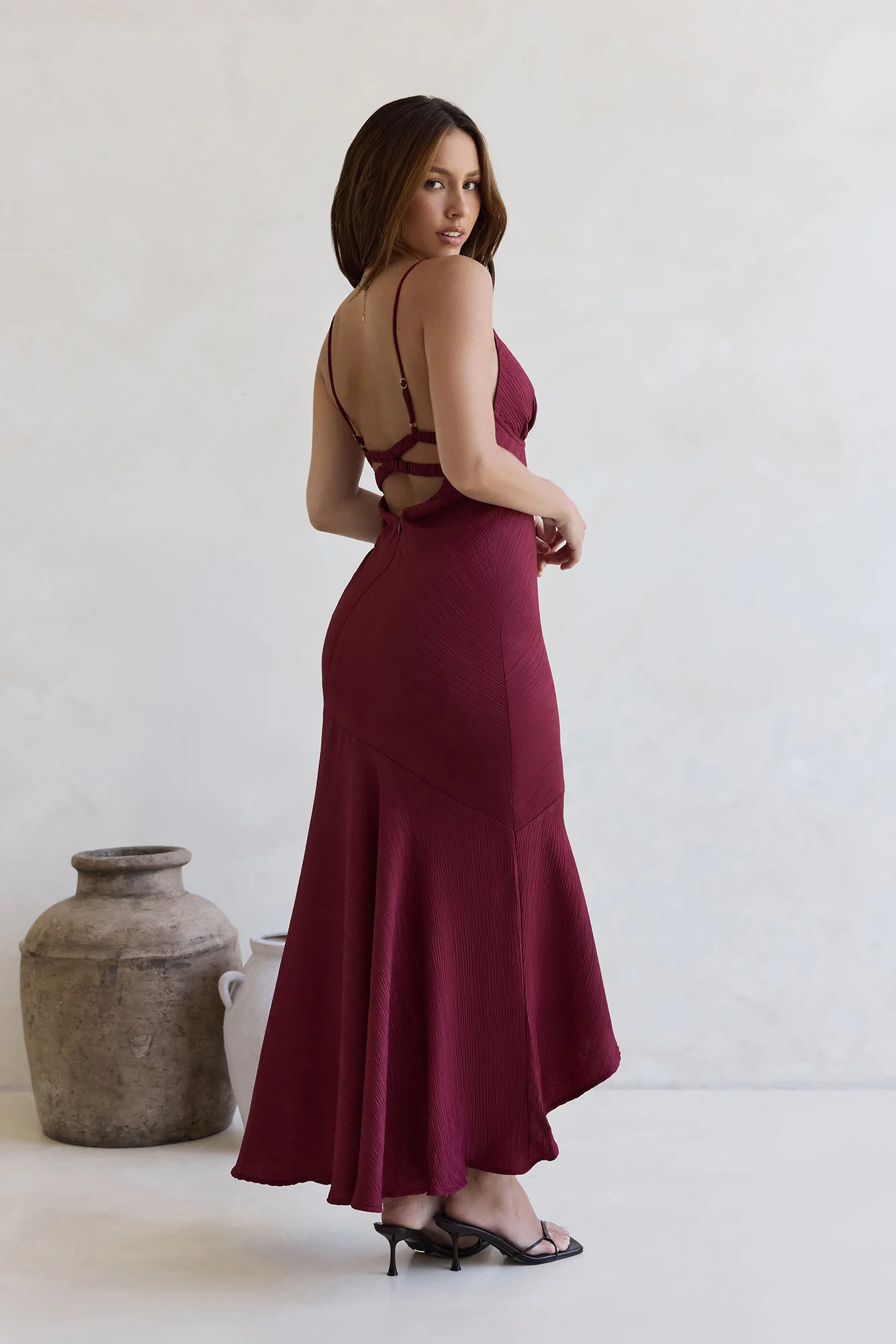Moving Moments Maxi Dress Burgundy - luluinthesky