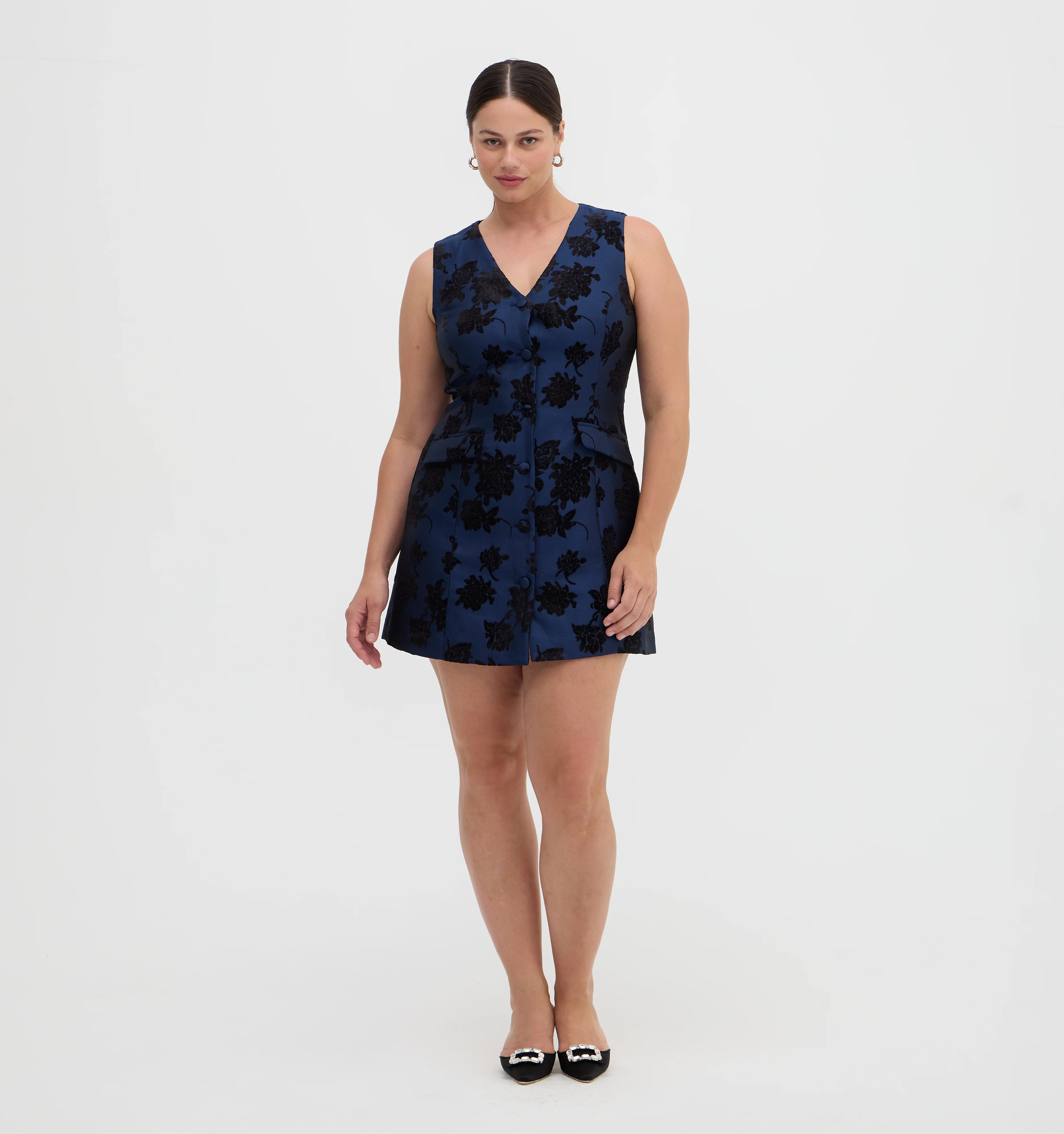 The Rio Dress - Twilight Flocked Brocade
