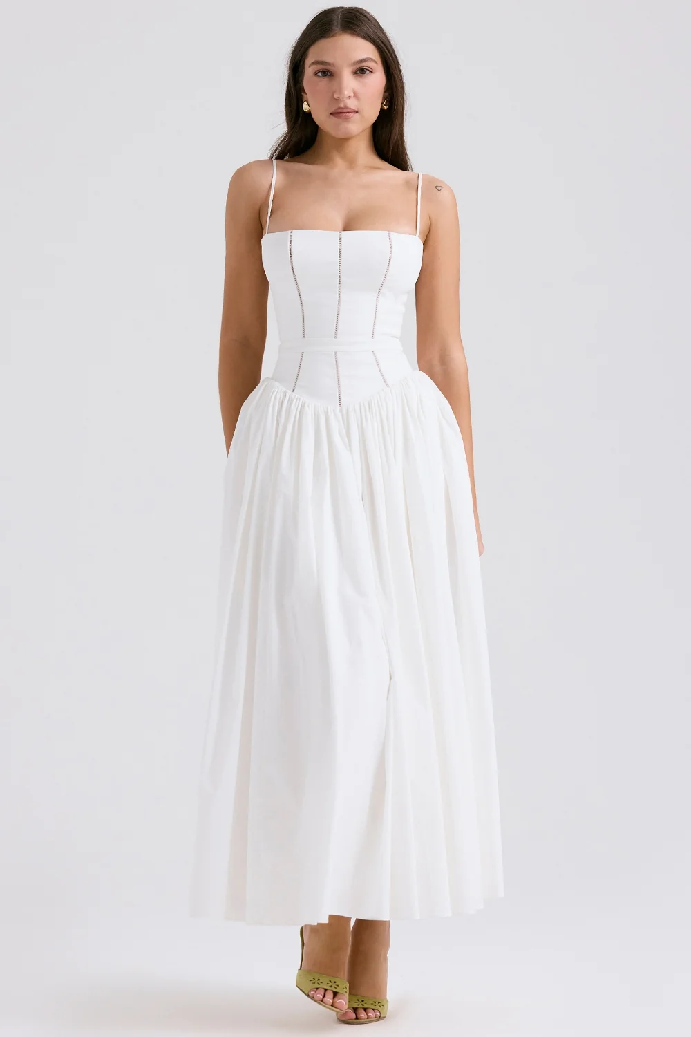 White Cotton Maxi Sundress