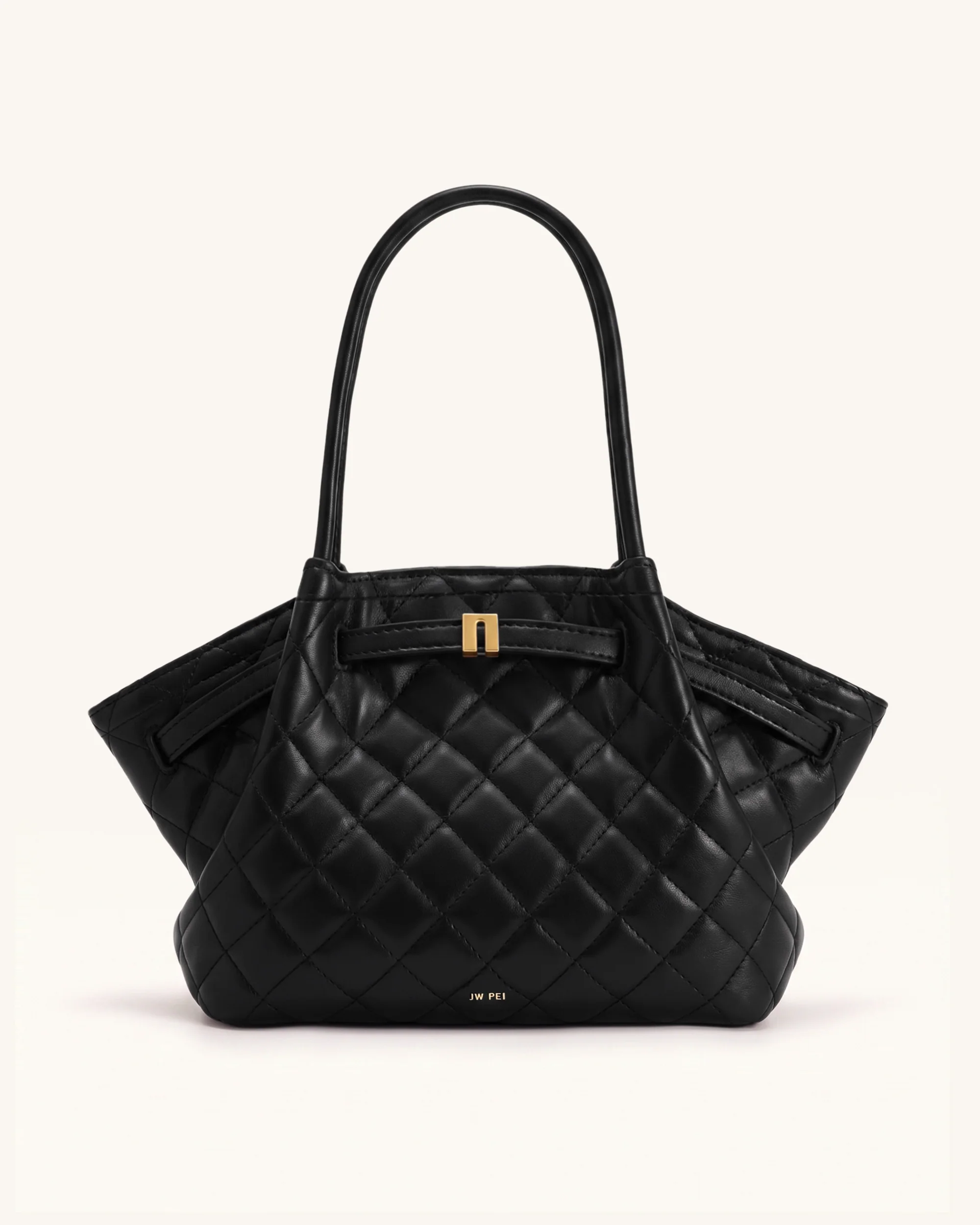 Hana Large Quilting Tote Bag - Charcoal Black