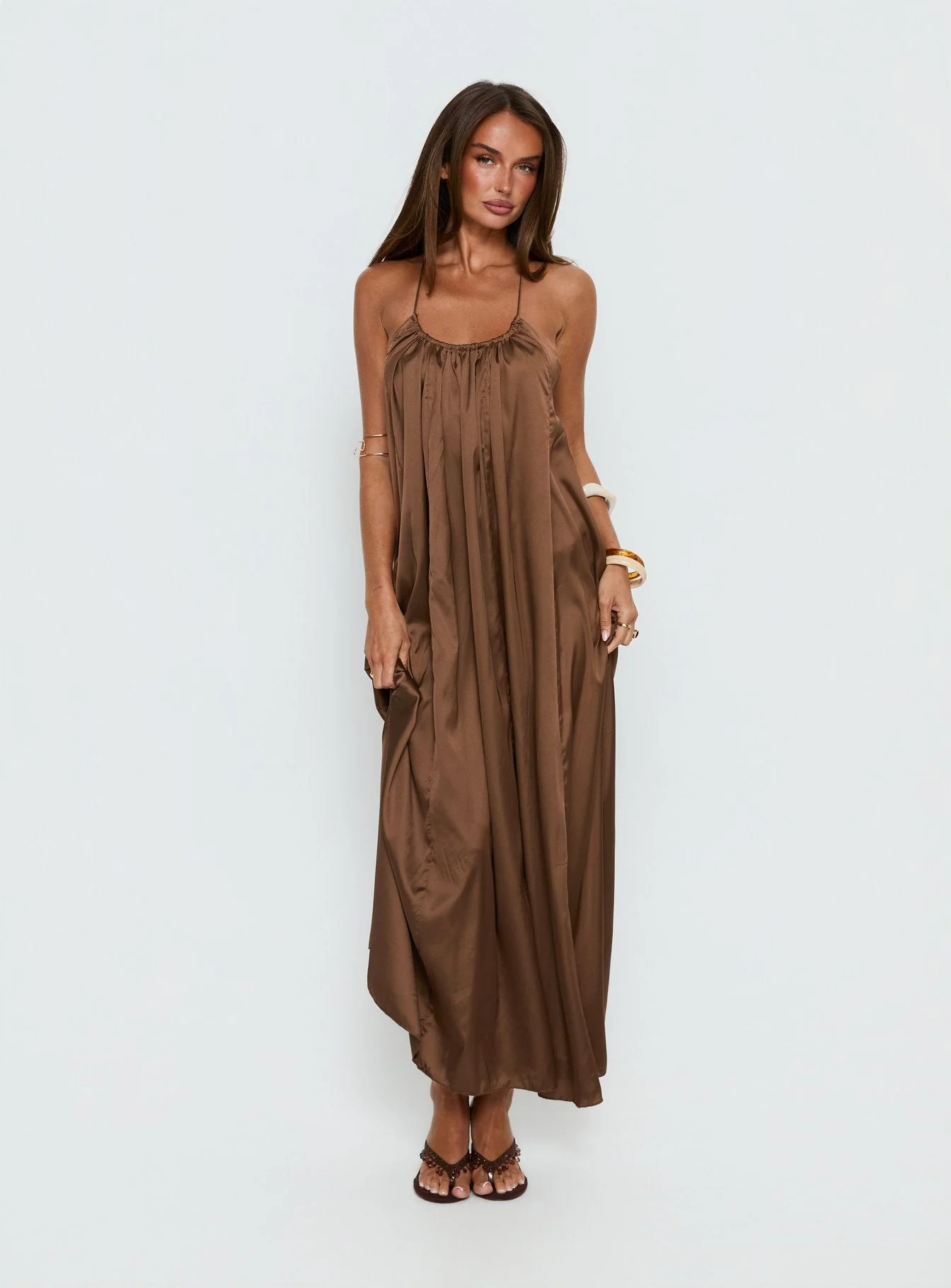Seatides Scoop Maxi Dress Chocolate