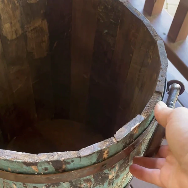 Huge Handmade Spanish Pine Wooden Bucket, Choose Your Color