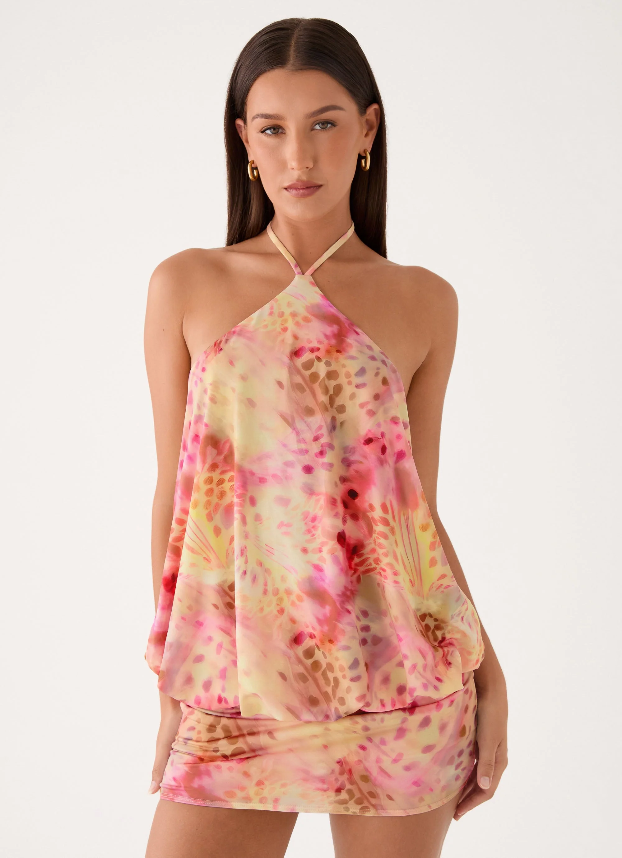 Solarae Mini Dress - Botanic Cheetah