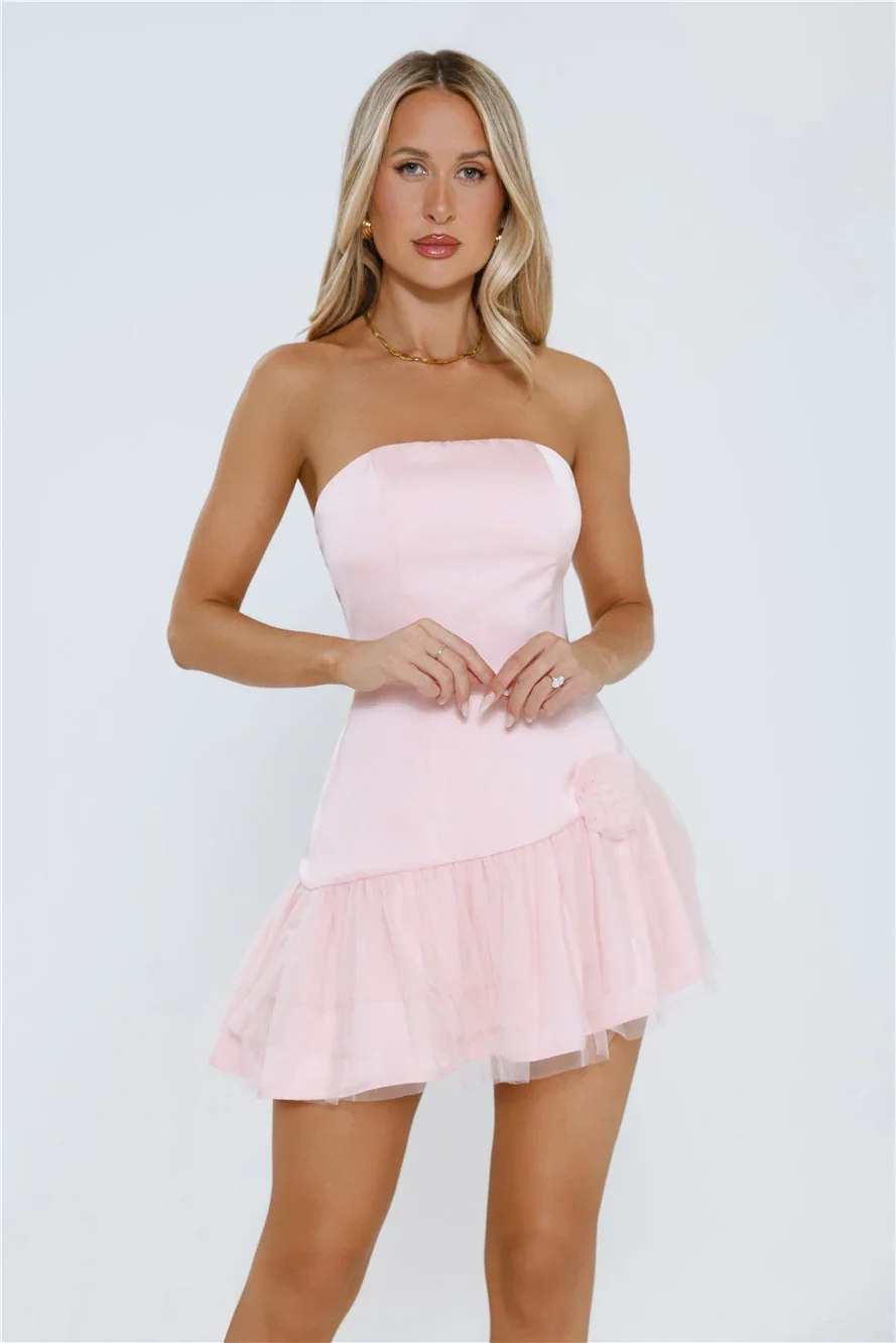 Sugar Crush Strapless Mini Dress Pink