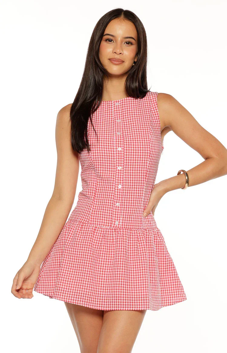 Jordyn Red Gingham Mini Dress