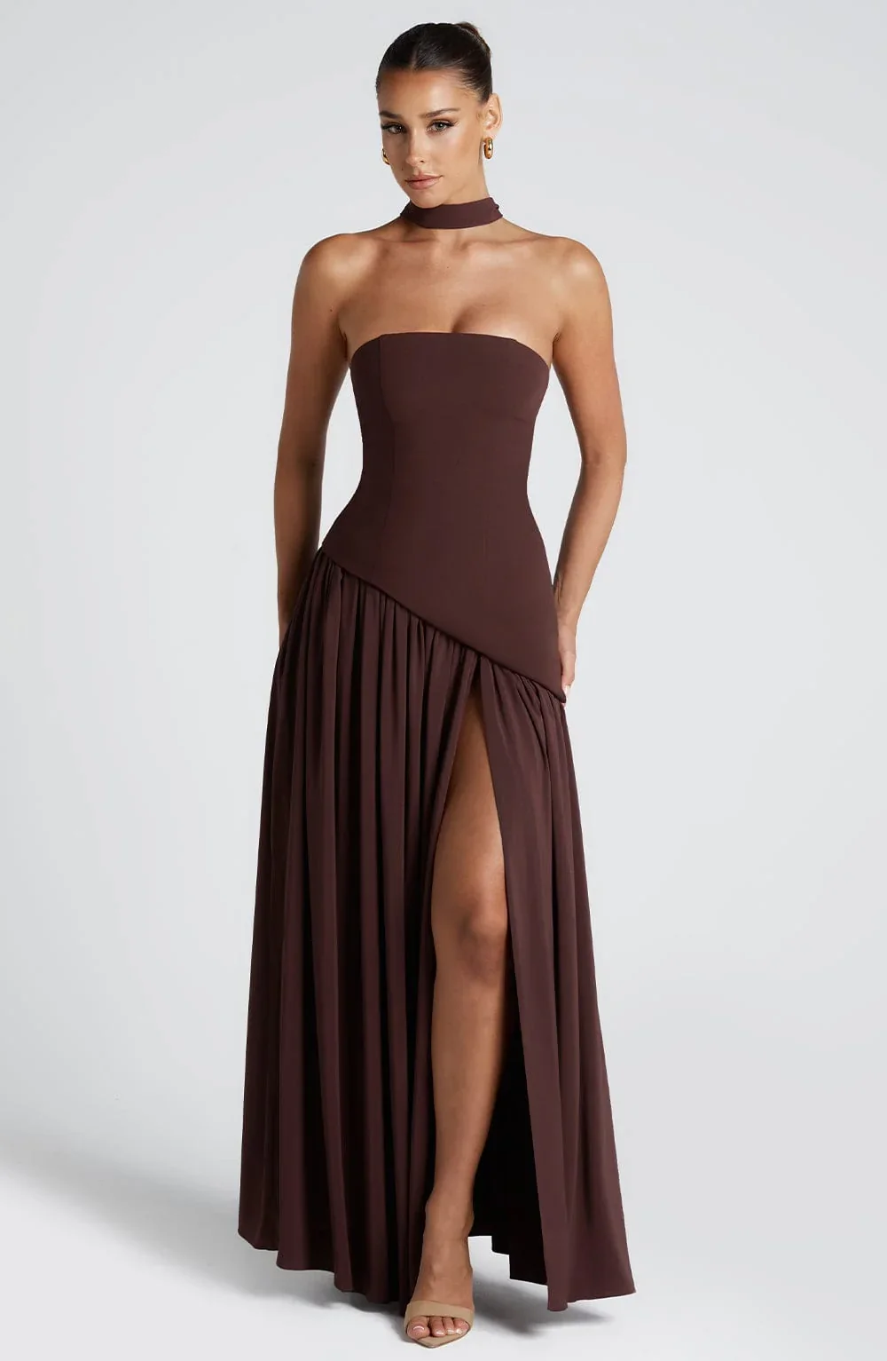 Maliyah Maxi Dress - Plum Brown