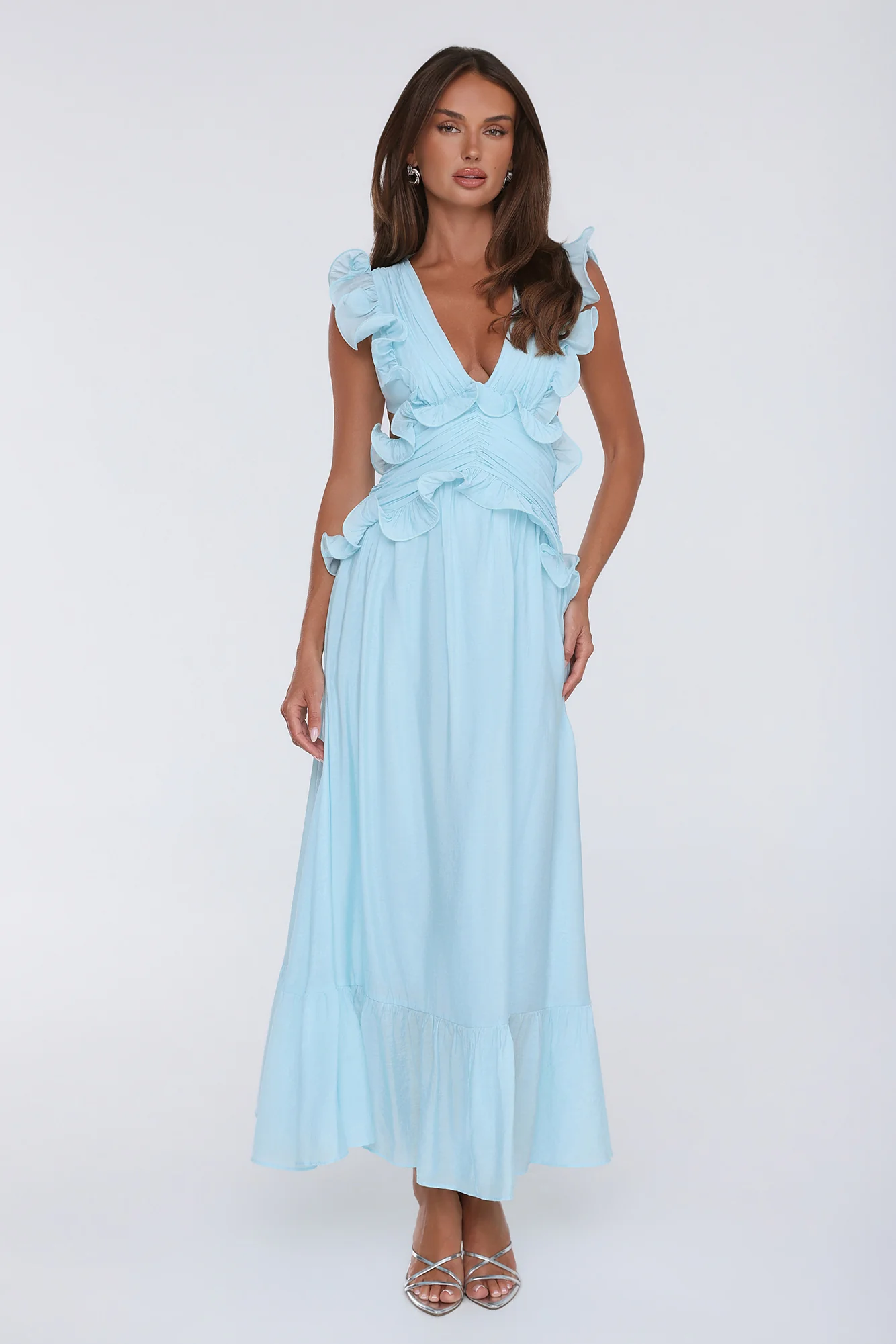 Evening Luxe Maxi Dress Light Blue