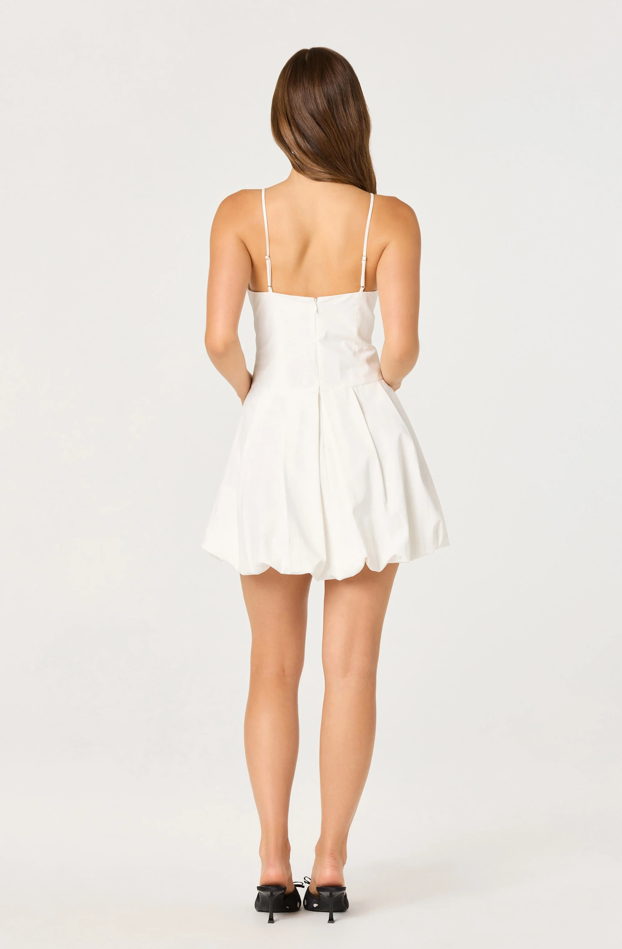 Tionna Bow-Detail Apron Neck Bubble Mini Dress