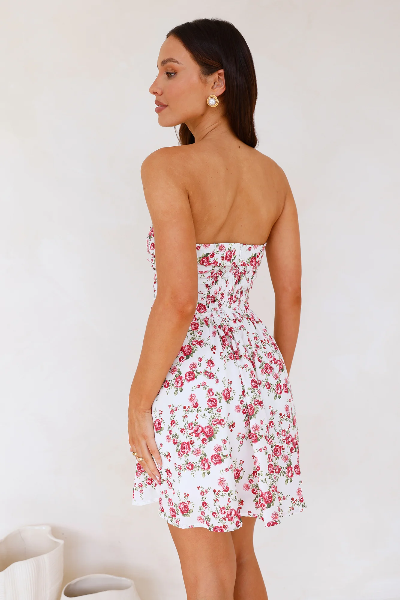 Garden Of Dreams Strapless Mini Dress White - luluinthesky