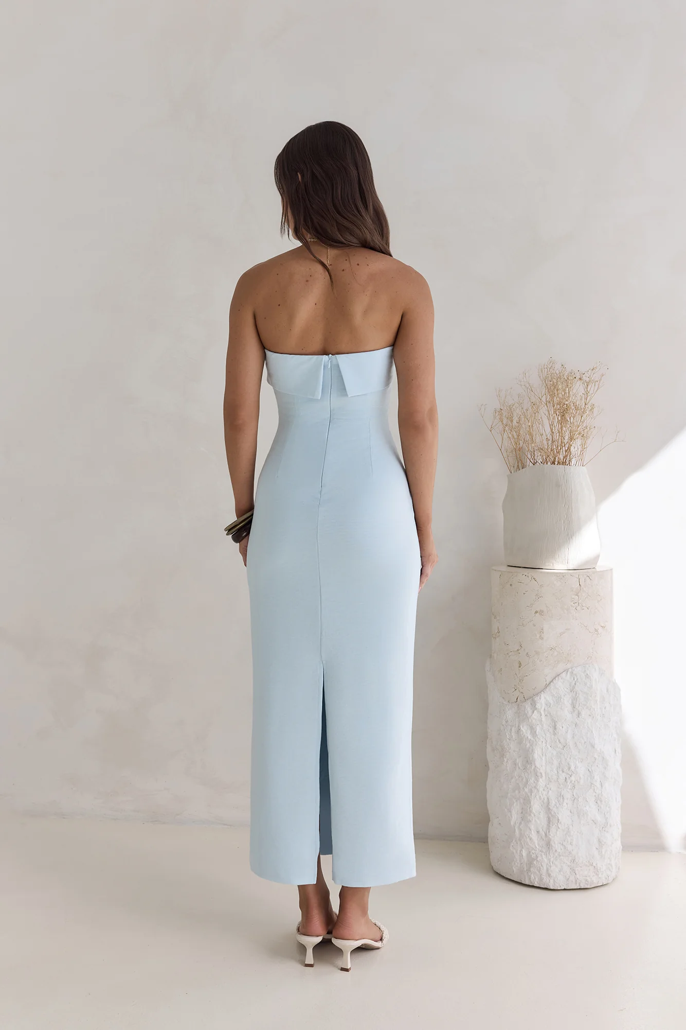 Sunny Daze Strapless Maxi Dress Blue
