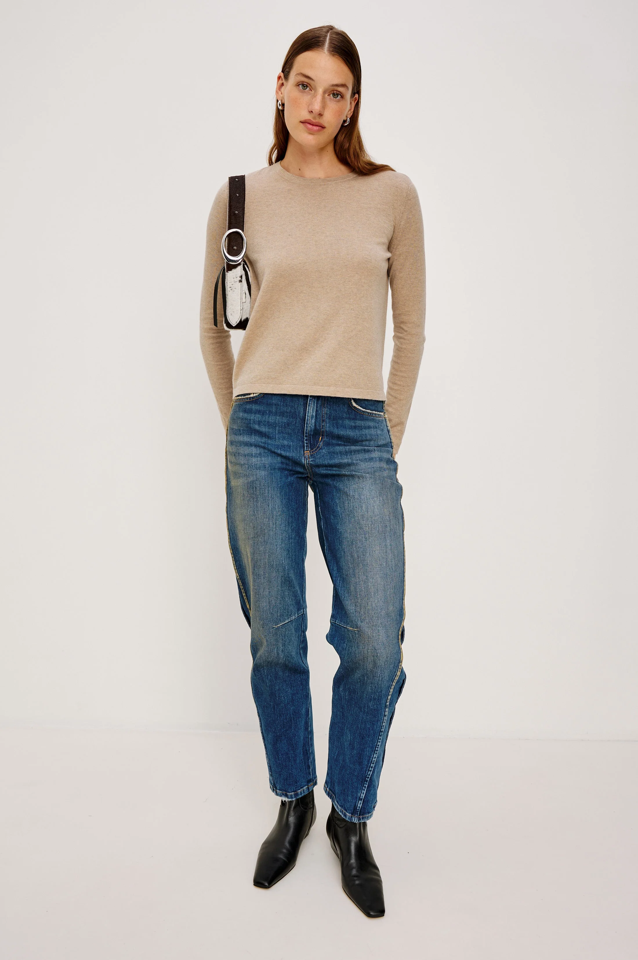 Cotton Cashmere Long Sleeve T-Shirt - Heather Oat