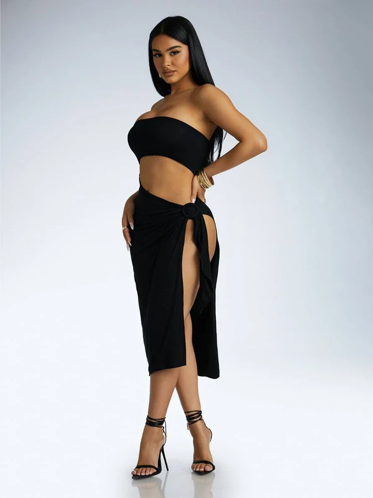 Smooth Bandeau Midi Dress