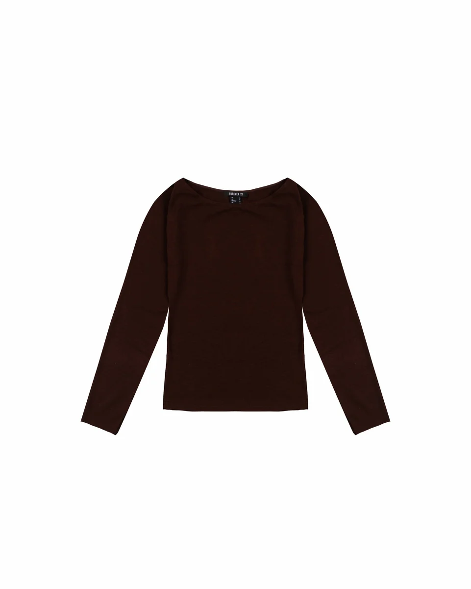 Boat Neck Long-Sleeve Top