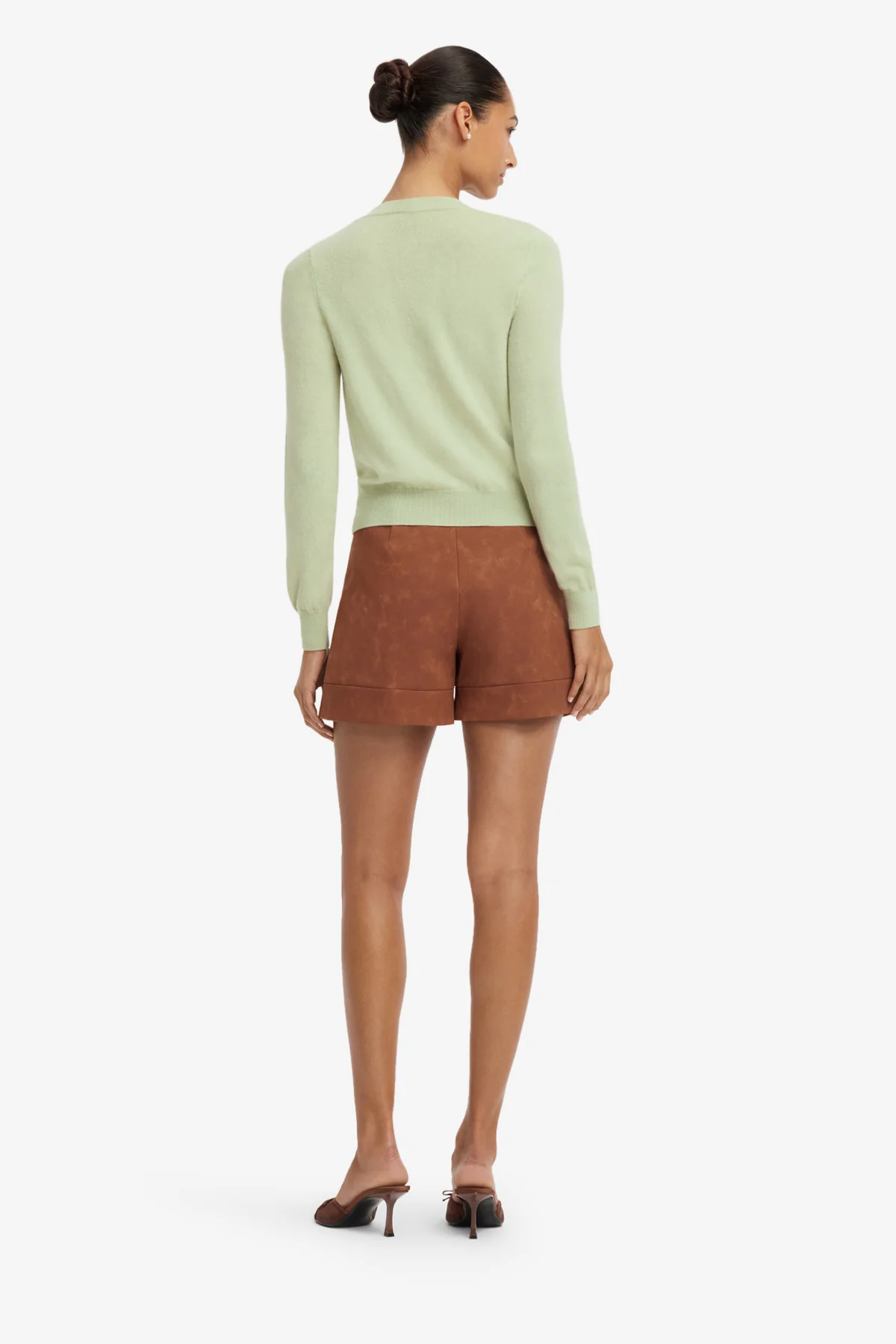 Claire Embroidered Cashmere Blend Cardigan - Pistachio Rose Print