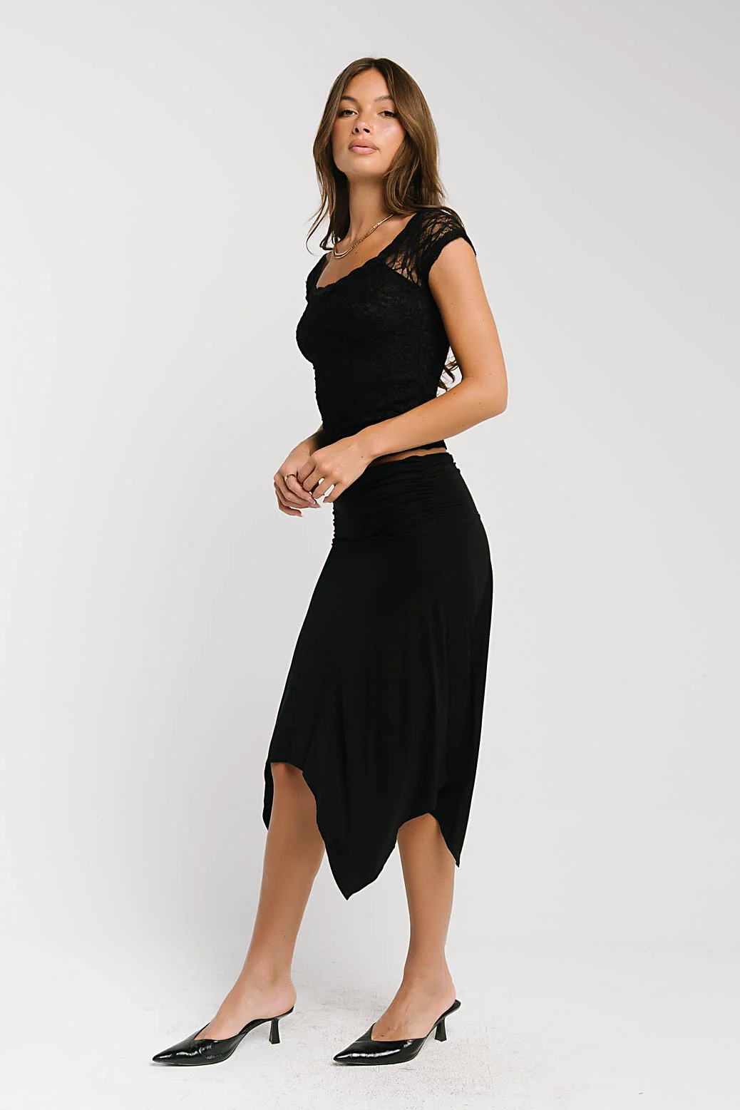 Lydia Asymmetrical Skirt in Black