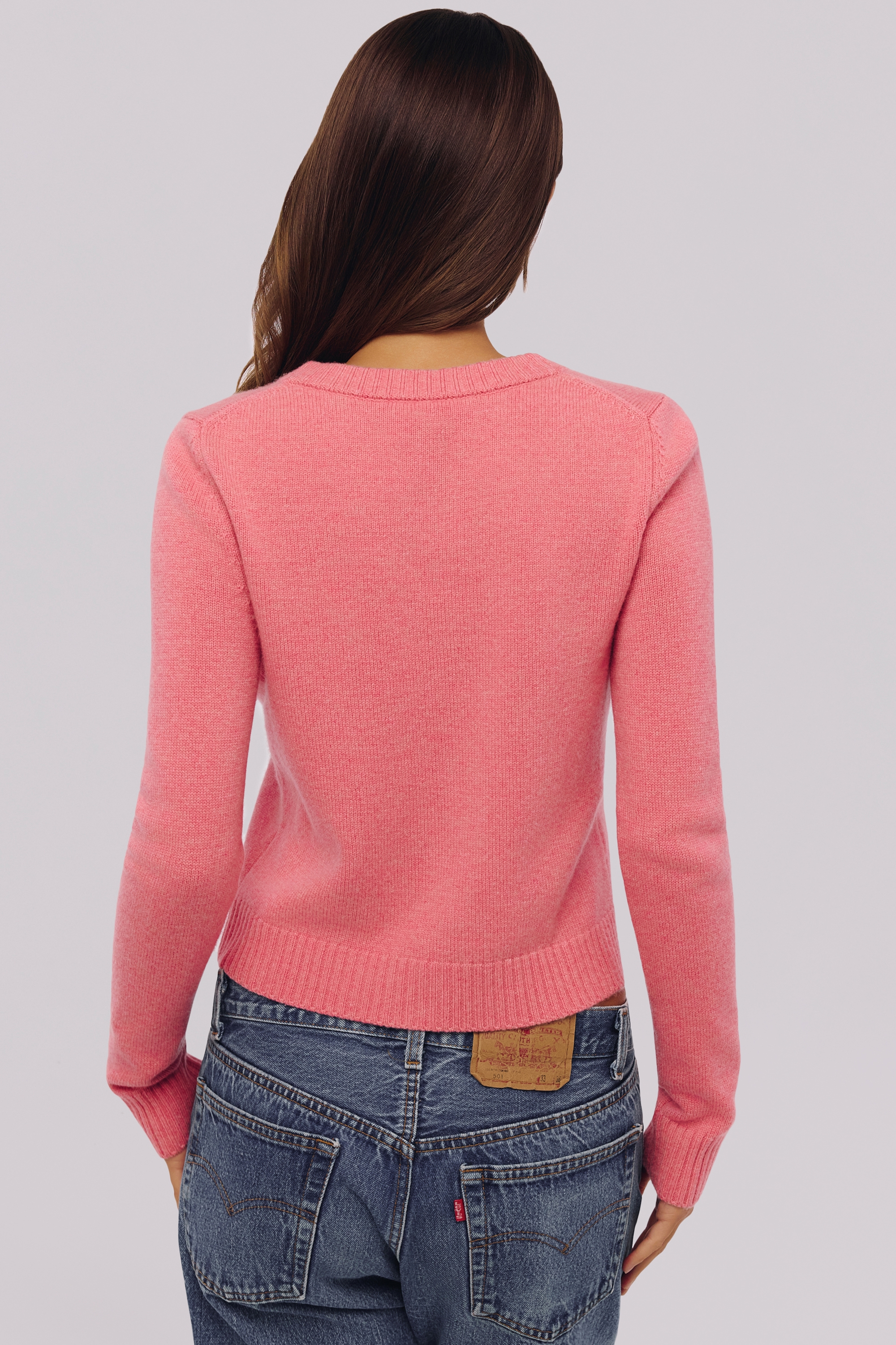 Raspberry Cashmere + Merino Wool Cardigan