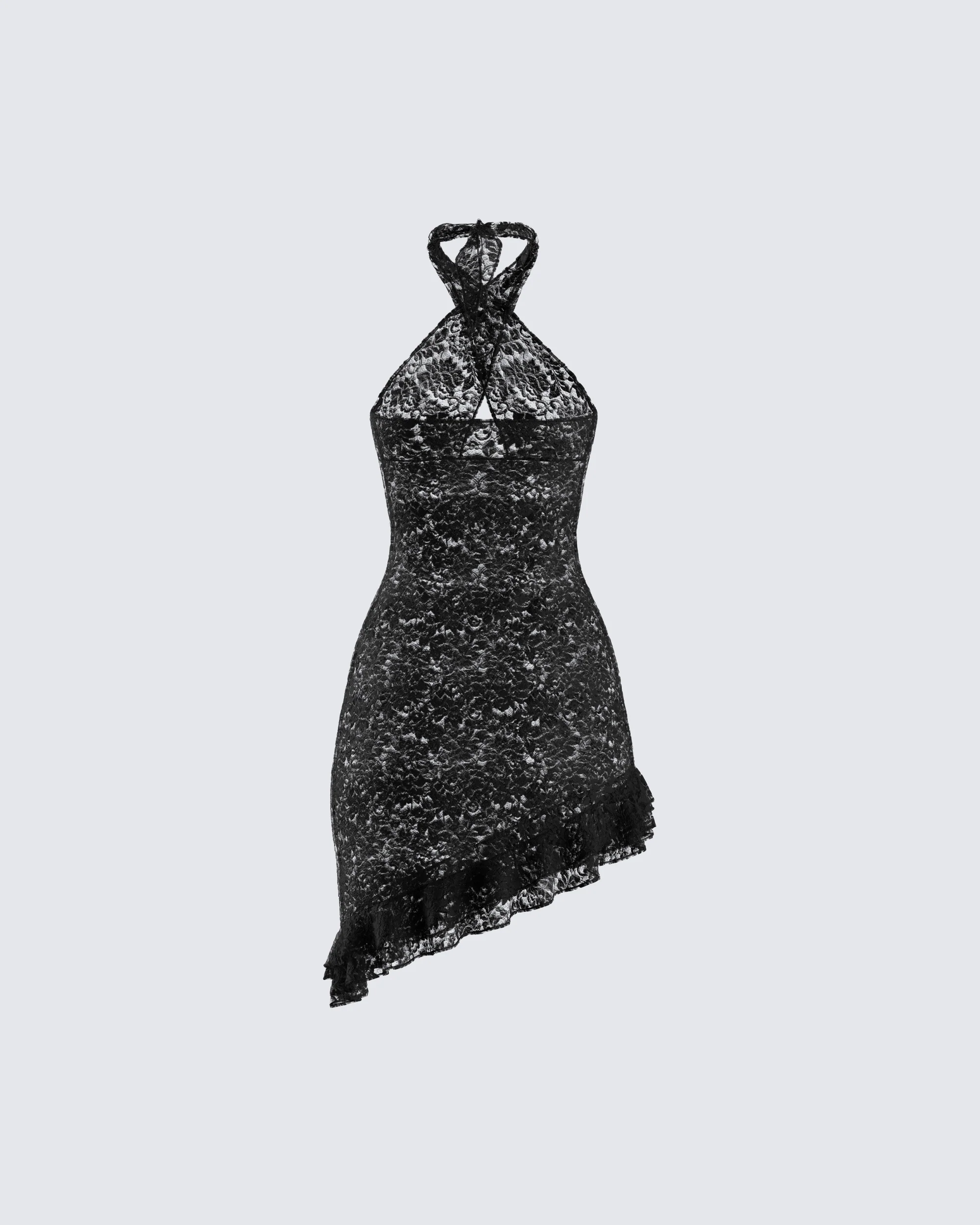 Ambra Black Lace Halter Dress