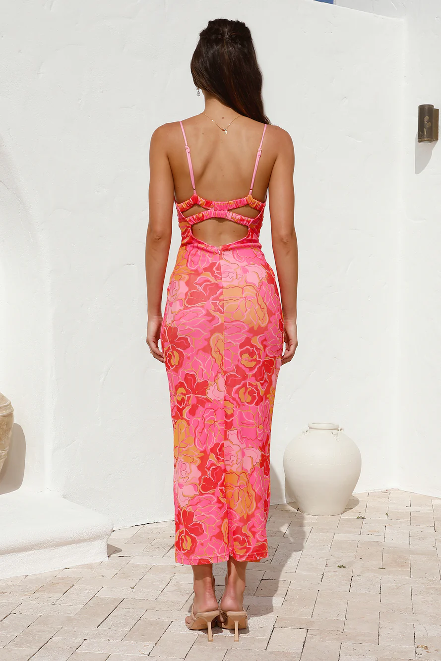 Sangria Summer Maxi Dress Pink
