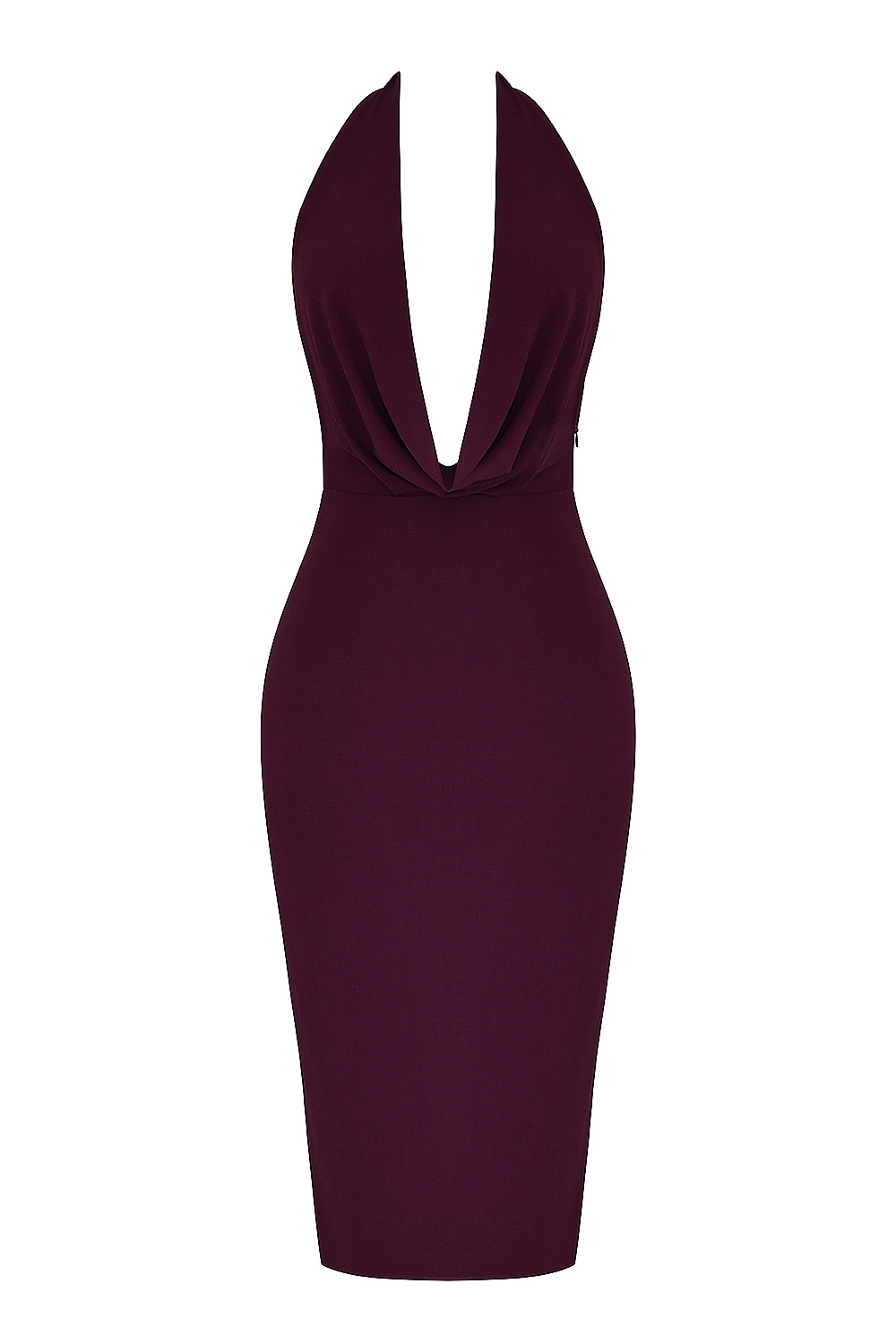 Merlot Draped Midi Dress