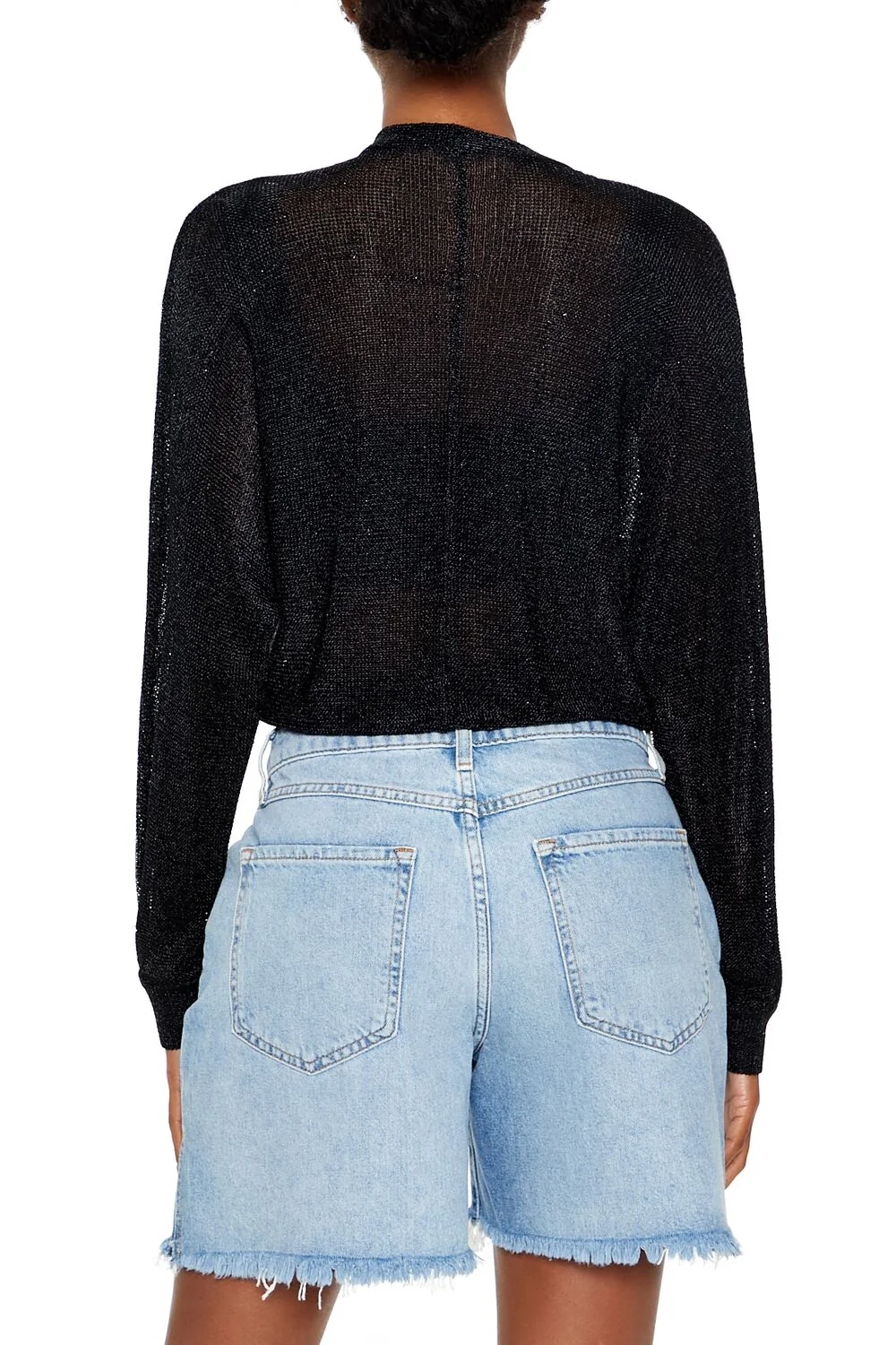 Glitter Knit Zip-Up Sweater