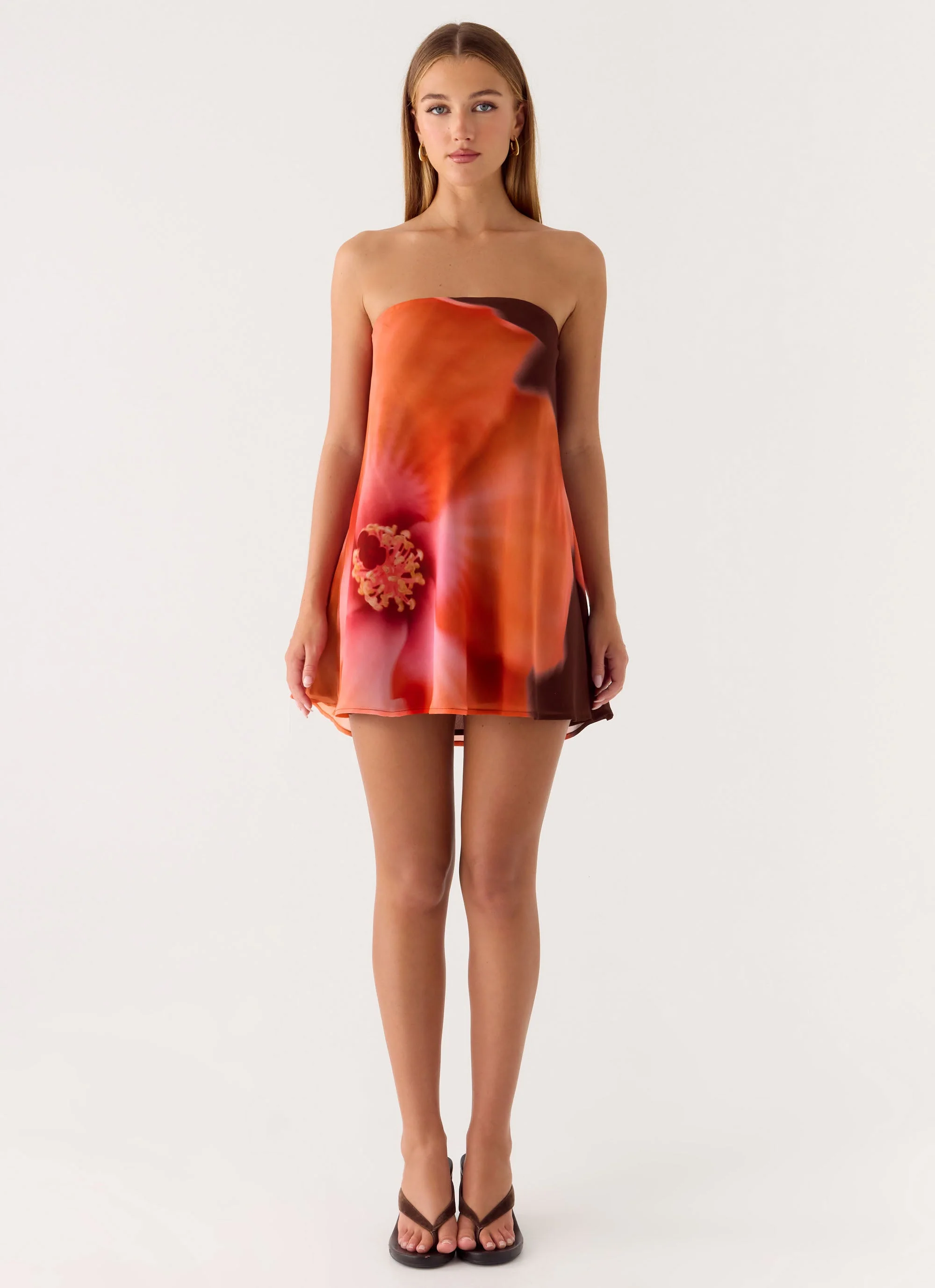 Marcita Mini Dress - Chocolate Blossom - luluinthesky