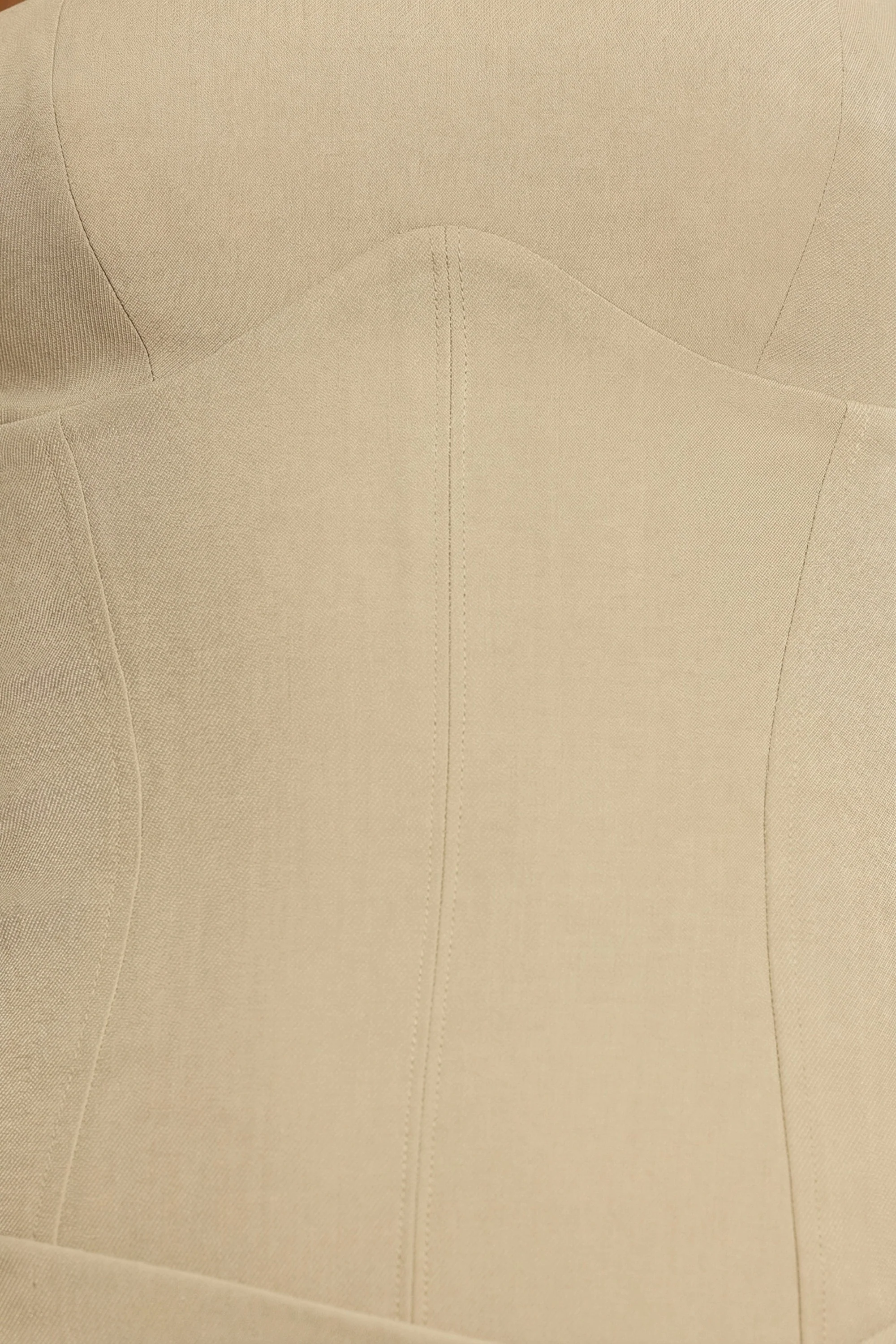 Woven Twill Wrap Over Pleated Mini Dress in Taupe