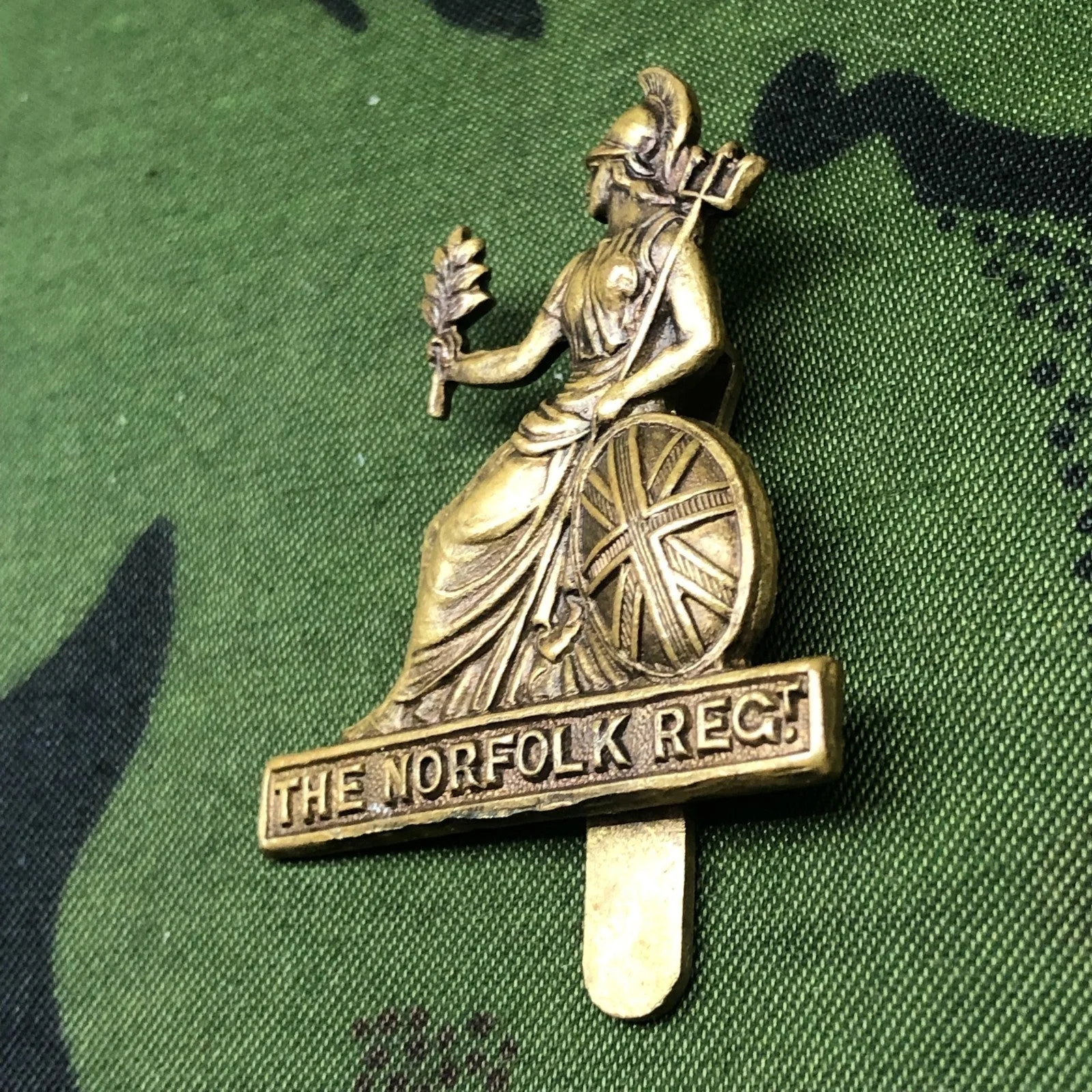 Royal Norfolk Regiment - Original British Army Cap Badge - lemrro