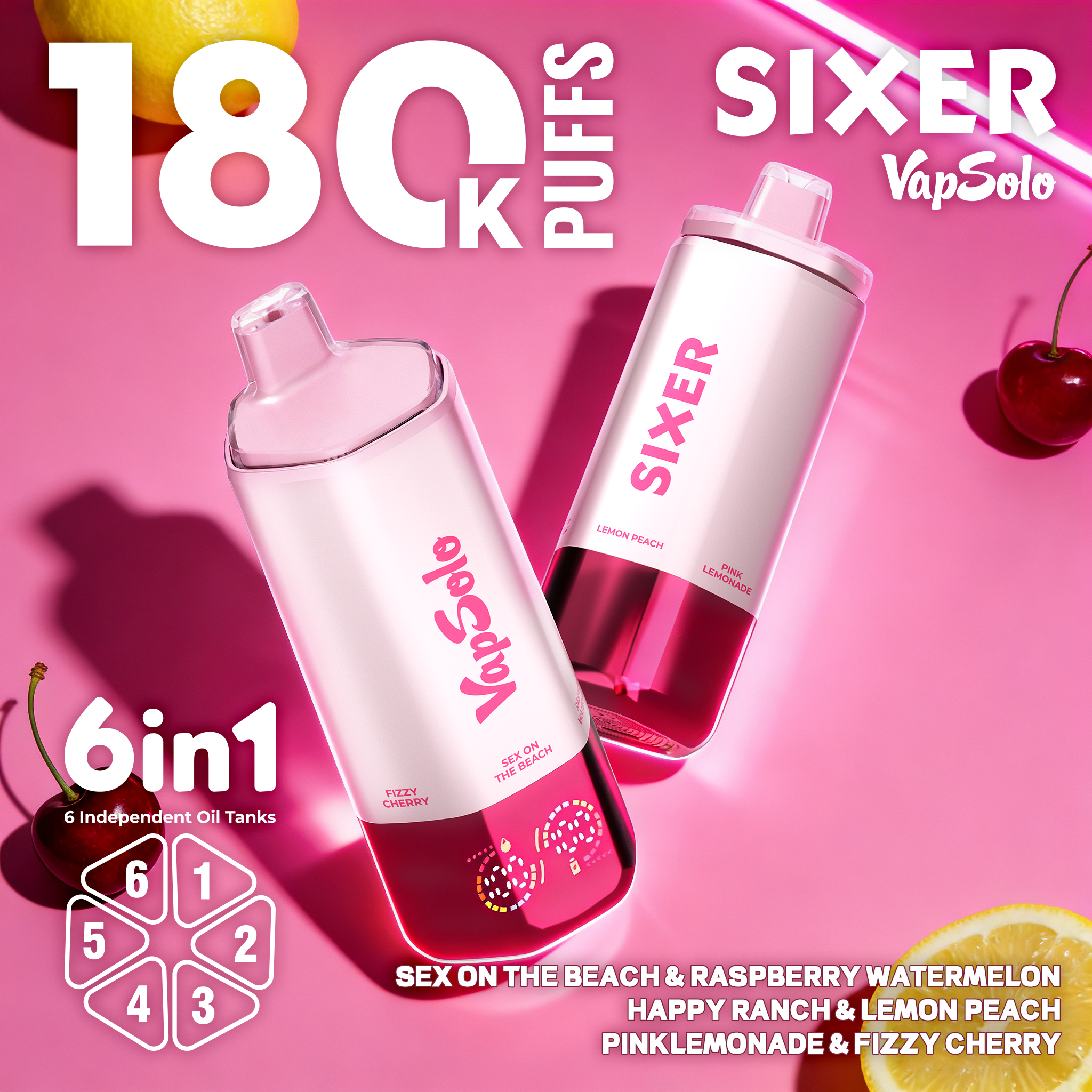 VapSolo SIXER 180K 6w1 – sześć smaków i do 180 000 zaciągnięć - Air Lab