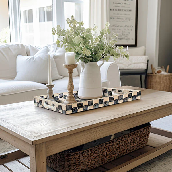 Capiz Checkered Tray