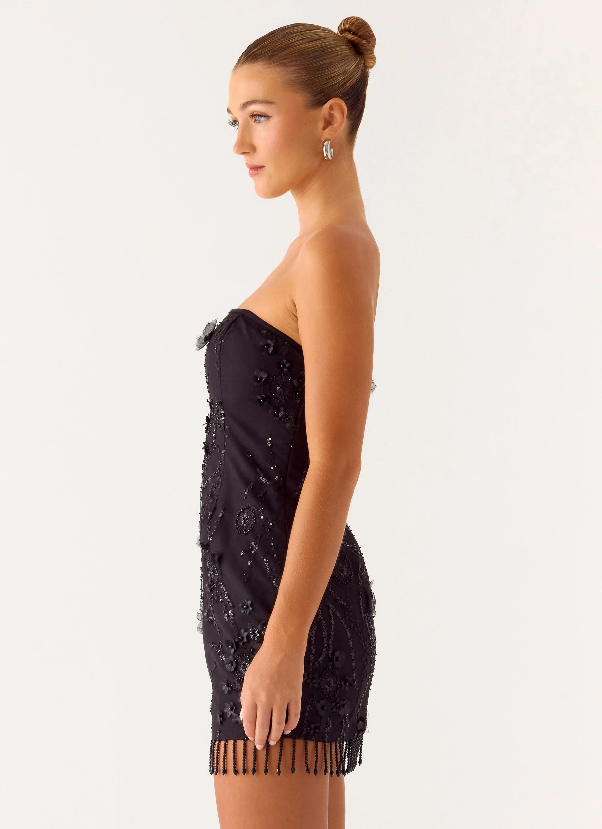 Wear My Kiss Mini Dress - Black - luluinthesky