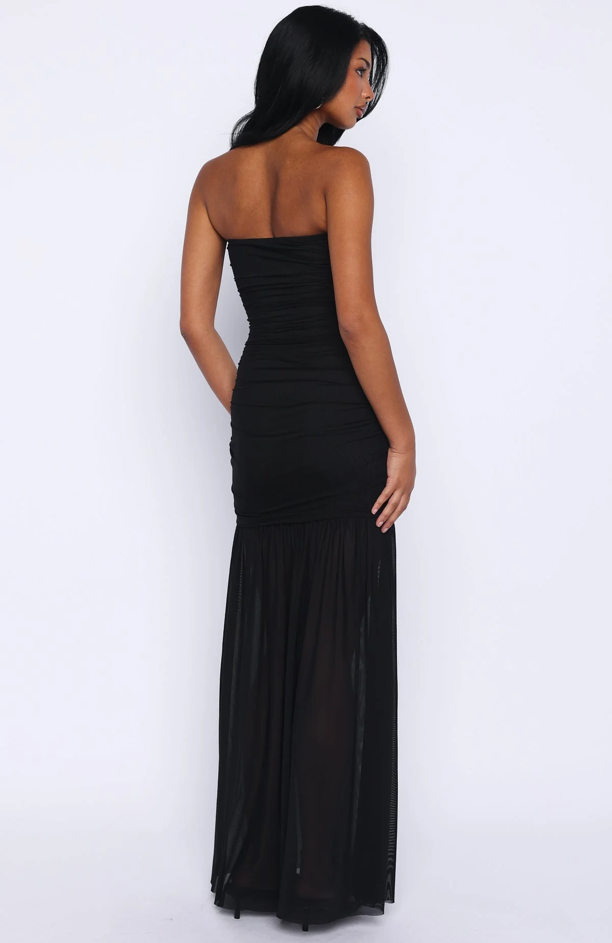 Stop The Show Strapless Maxi Dress Black