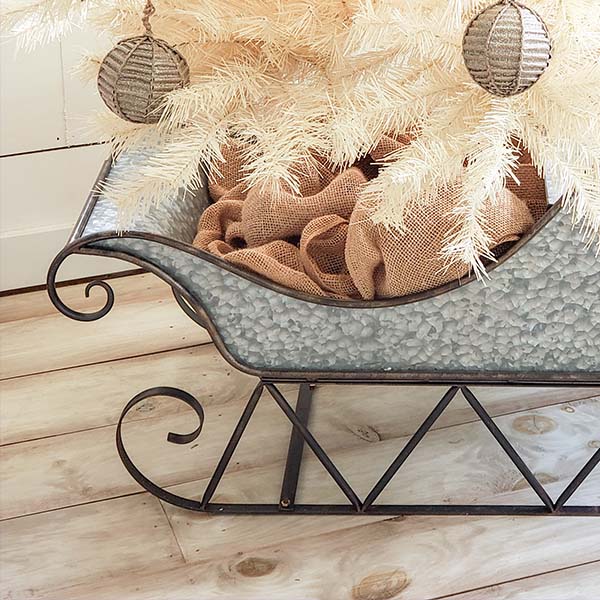 HUMONGOUS Galvanized Metal Christmas Sleighs, Set of 3