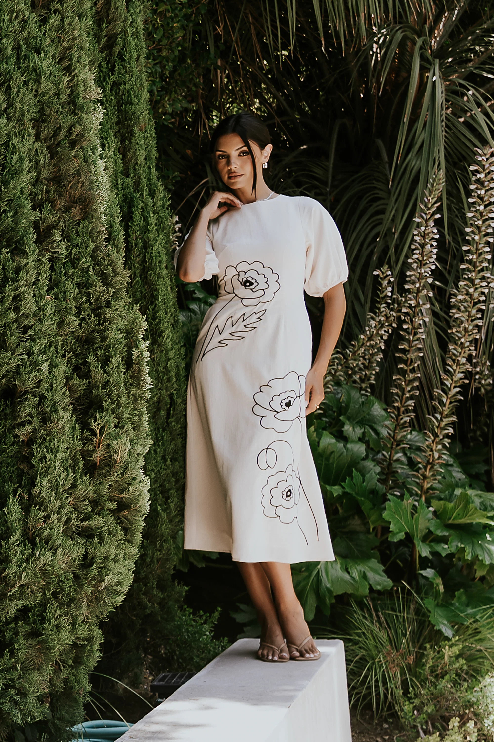 Mandie Embroidered Midi Dress