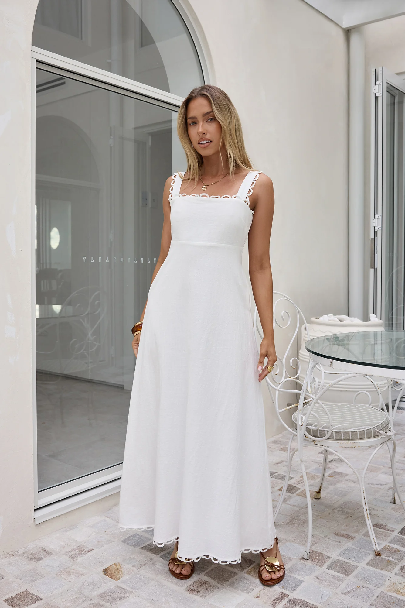 Dreamy Hearts Maxi Dress White