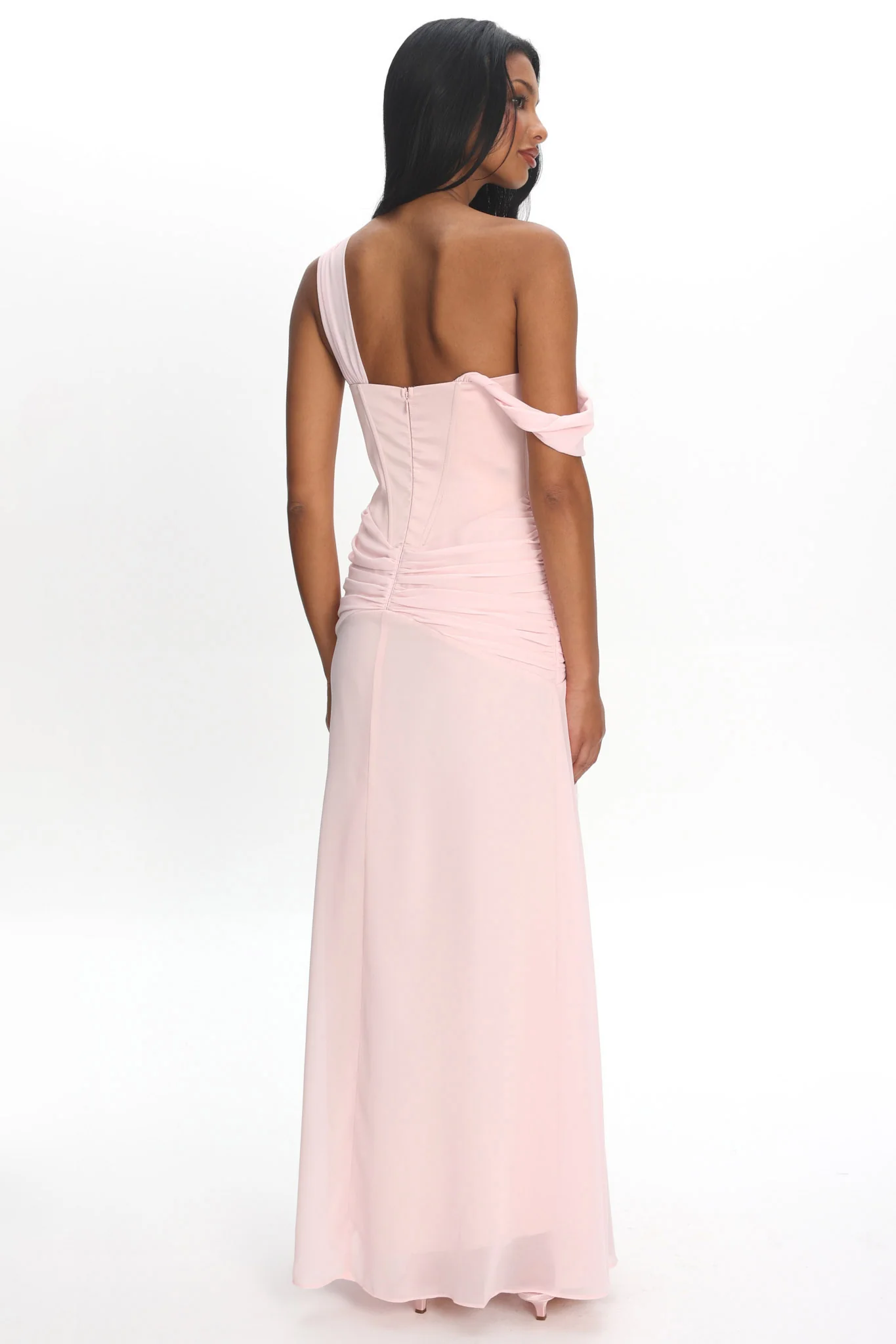 Keia Waist Sash Maxi Dress Powder Pink - luluinthesky