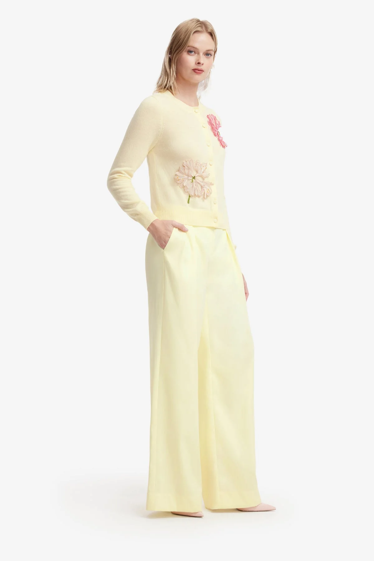 Elisha Wide Leg Pants - Chartreuse