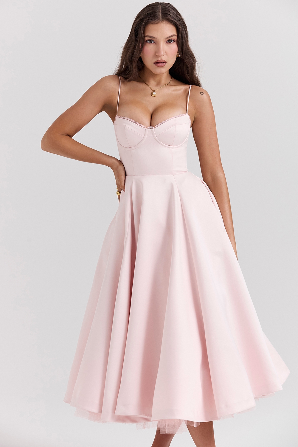 ballerina pink midi dress