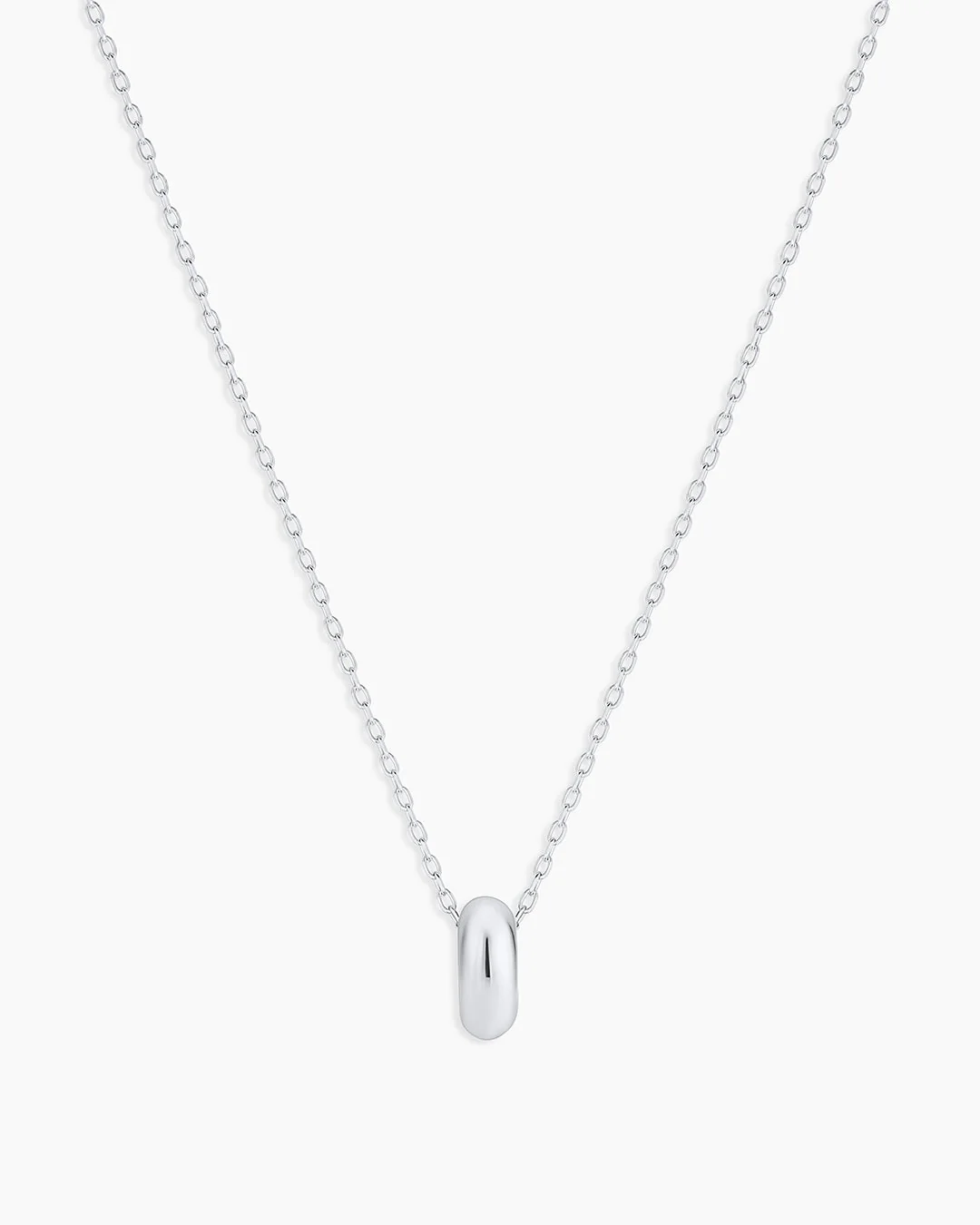 14K White Gold Lou Halo Charm Necklace