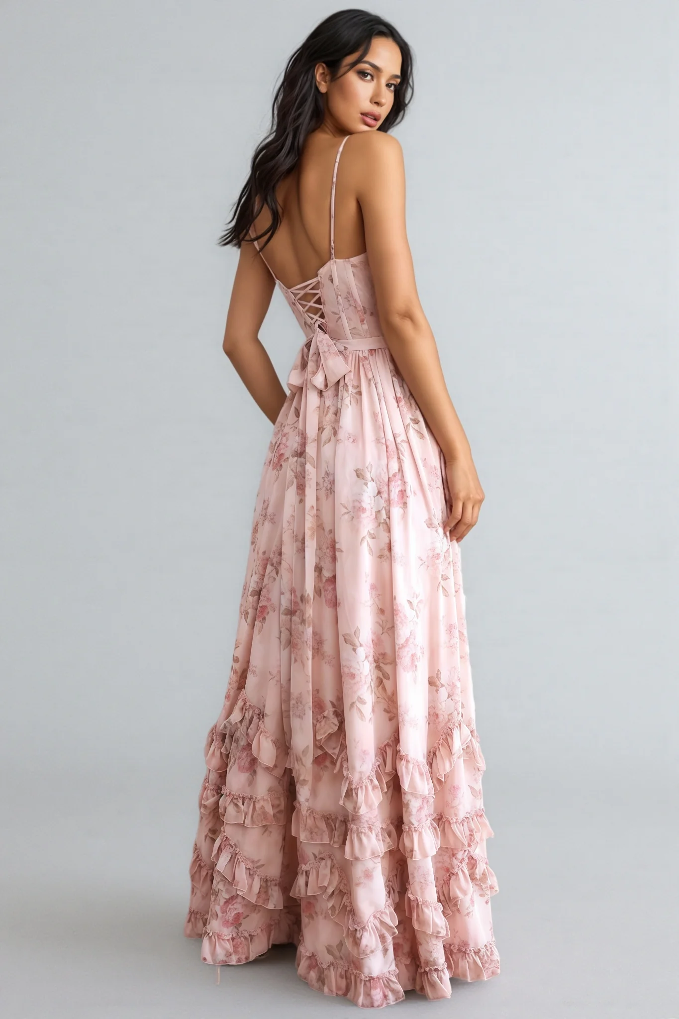 Urielad Pink Halter Print Maxi Dress - luluinthesky