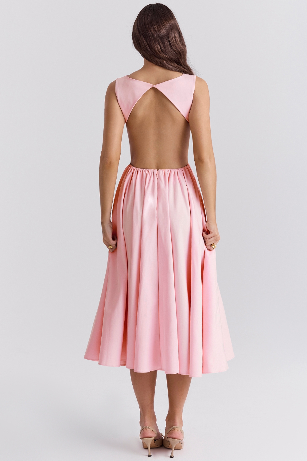 Ballerina Pink Twill Midi Sundress