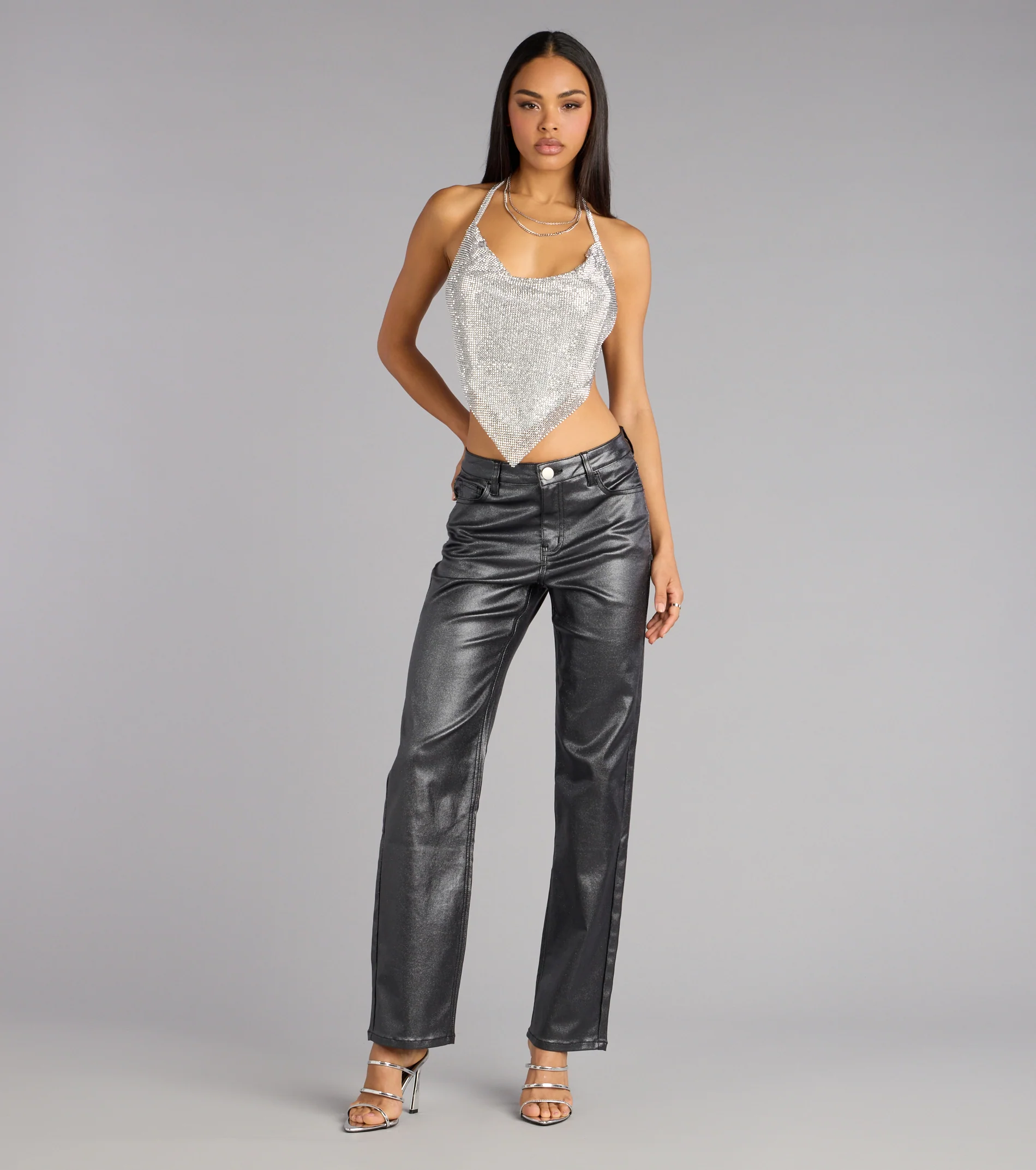 Spark Intentions Rhinestone Crop Top